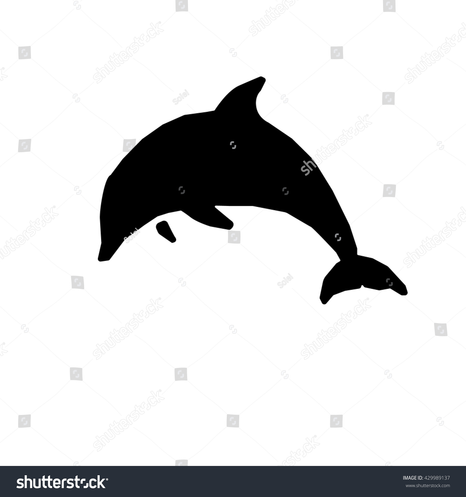 isolated dolphin silhouette - Royalty Free Stock Vector 429989137 ...