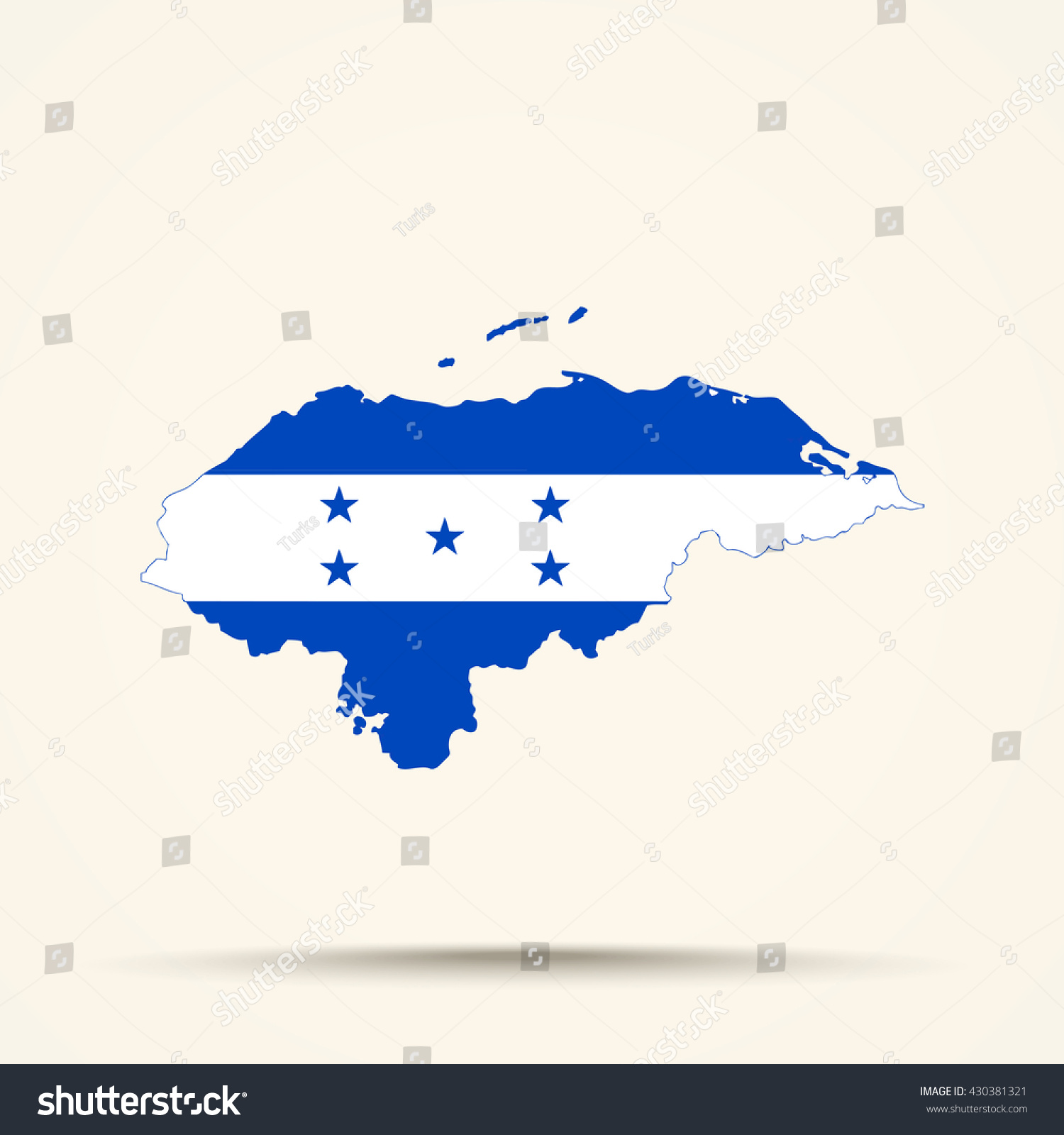 Map of Honduras in Honduras flag colors - Royalty Free Stock Vector ...