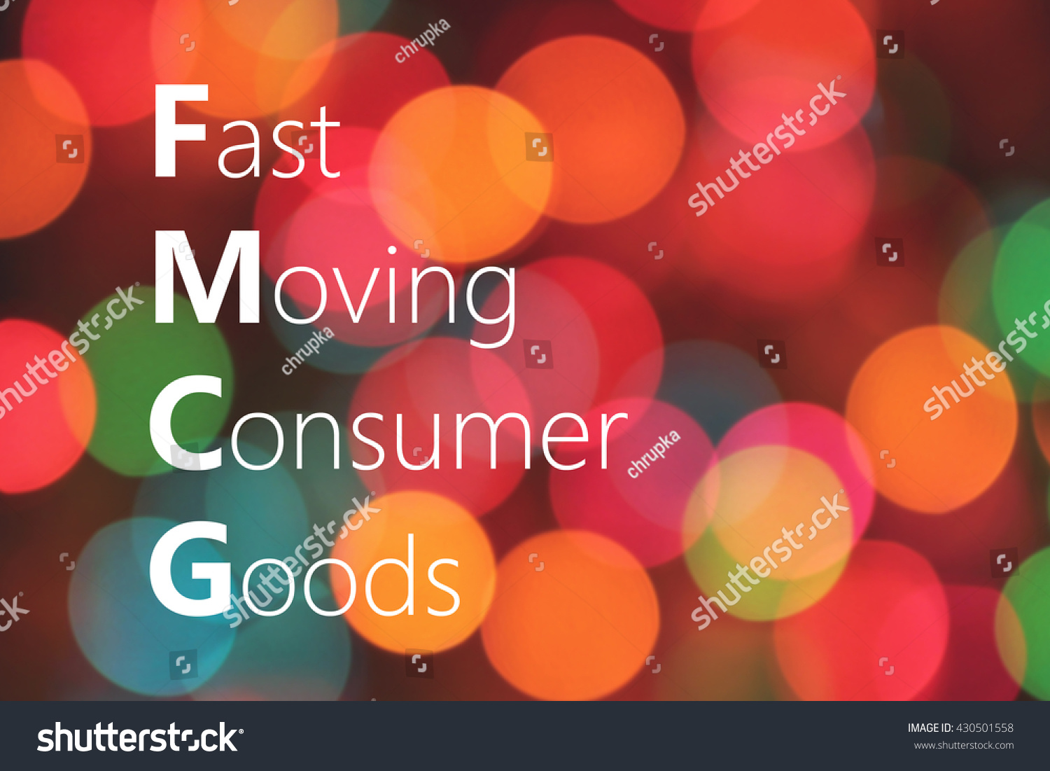 FMCG (Fast Moving Consumer Goods) acronym. business concept #430501558