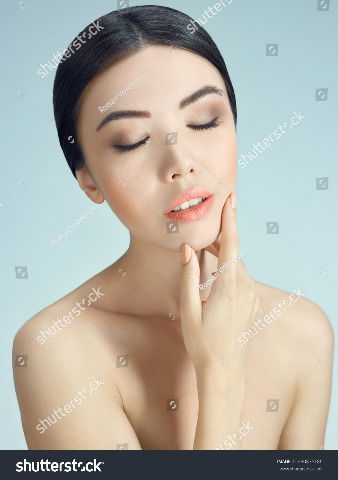 Portrait of a young girl Shooting beautiful young girl of Asian appearance #430876186