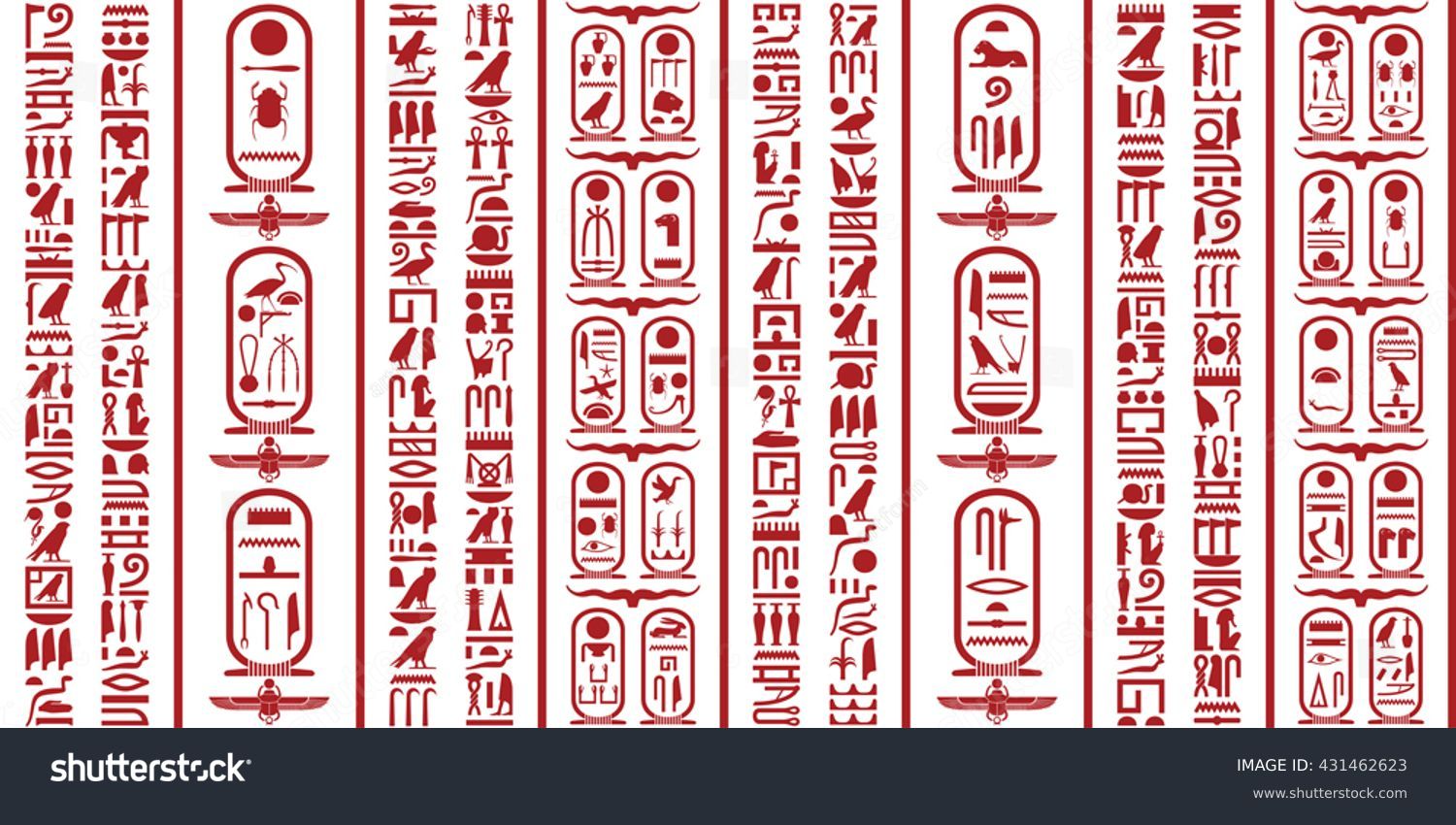 Egyptian Hieroglyphic Writing Set 1 Royalty Free Stock Vector 431462623 6559