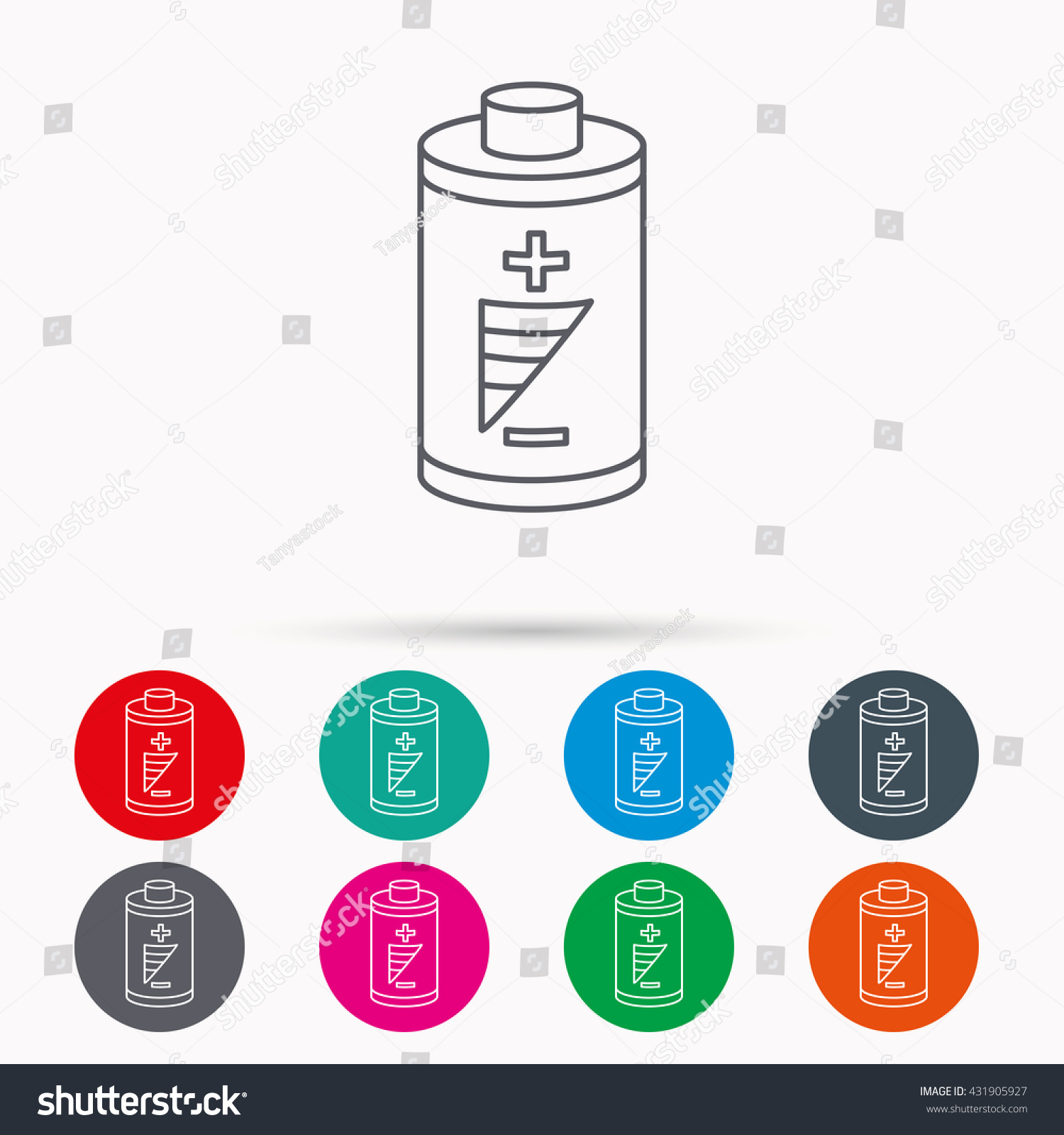 Battery Icon. Electrical Power Sign. - Royalty Free Stock Photo 