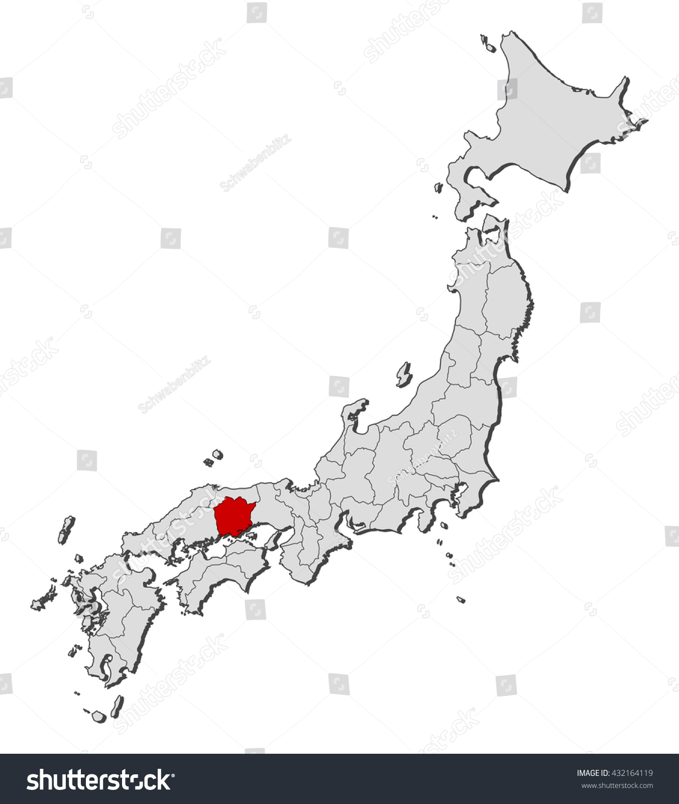 Map - Japan, Okayama - Royalty Free Stock Vector 432164119 - Avopix.com