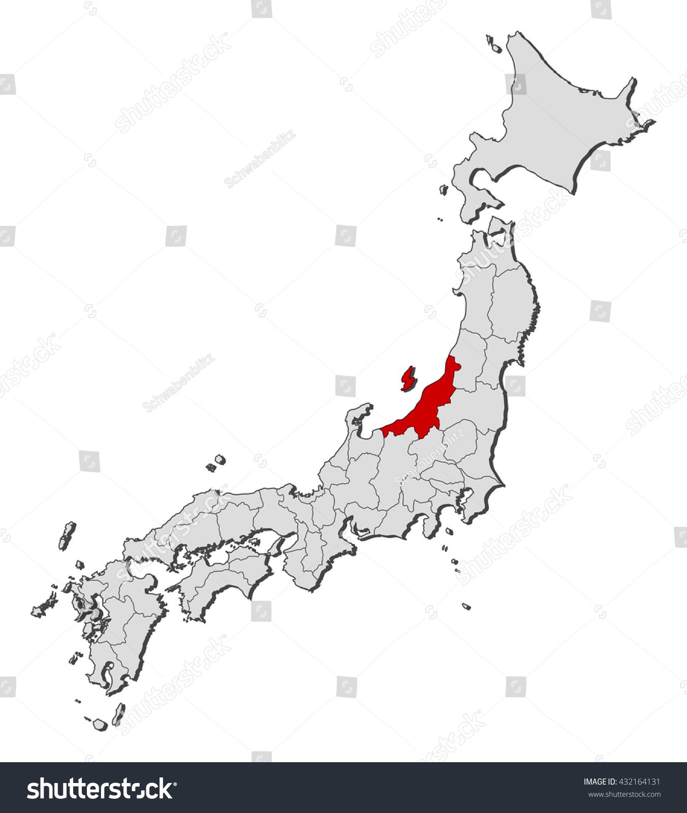 Map - Japan, Niigata - Royalty Free Stock Vector 432164131 - Avopix.com