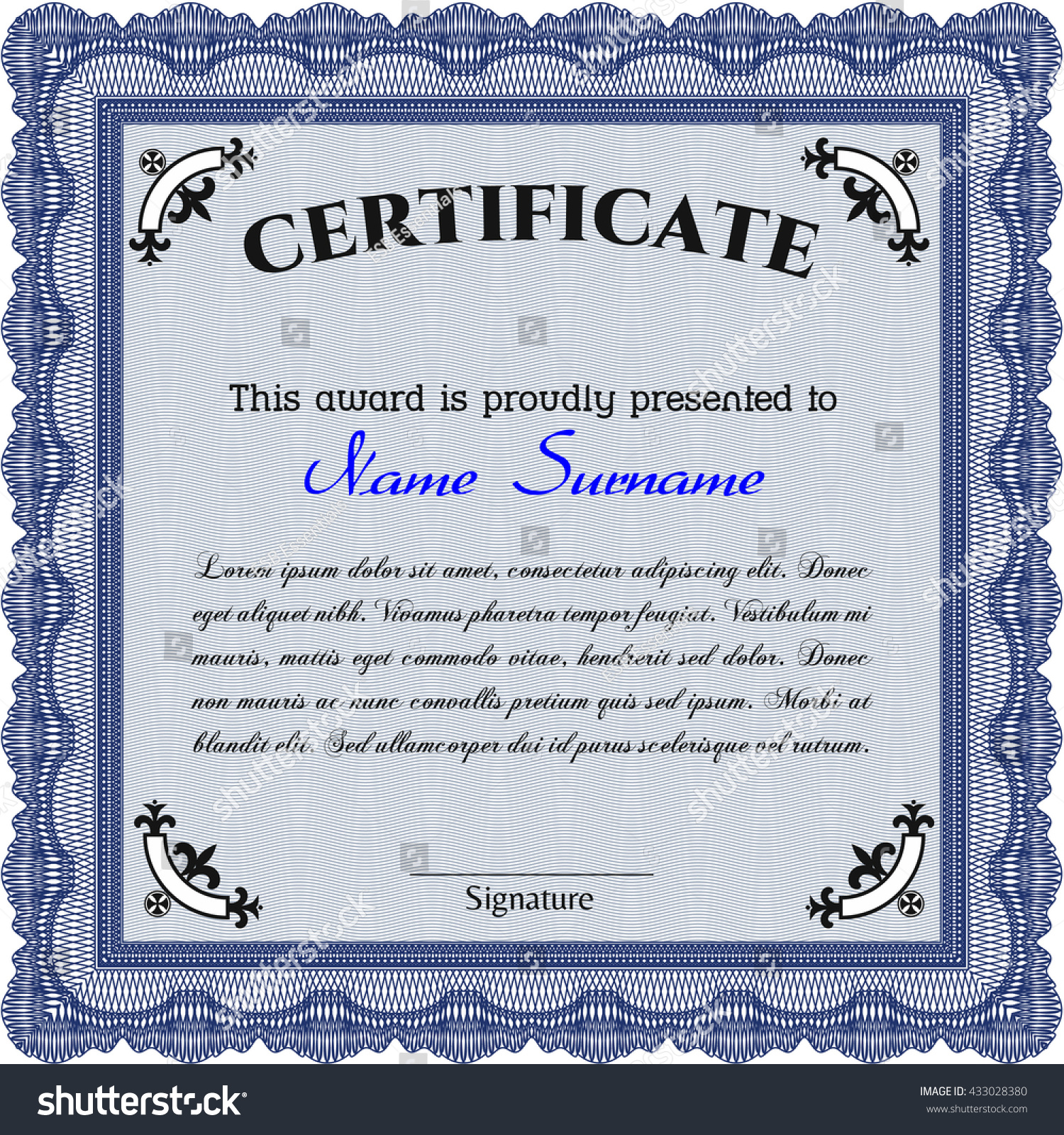 Certificate. Complex design. Detailed. Printer - Royalty Free Stock ...