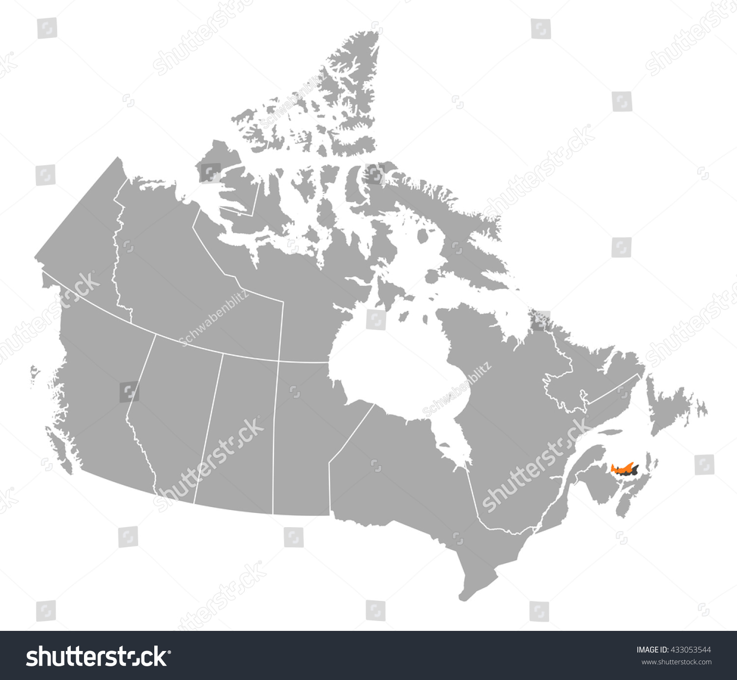 Map - Canada, Prince Edward Island - Royalty Free Stock Vector ...