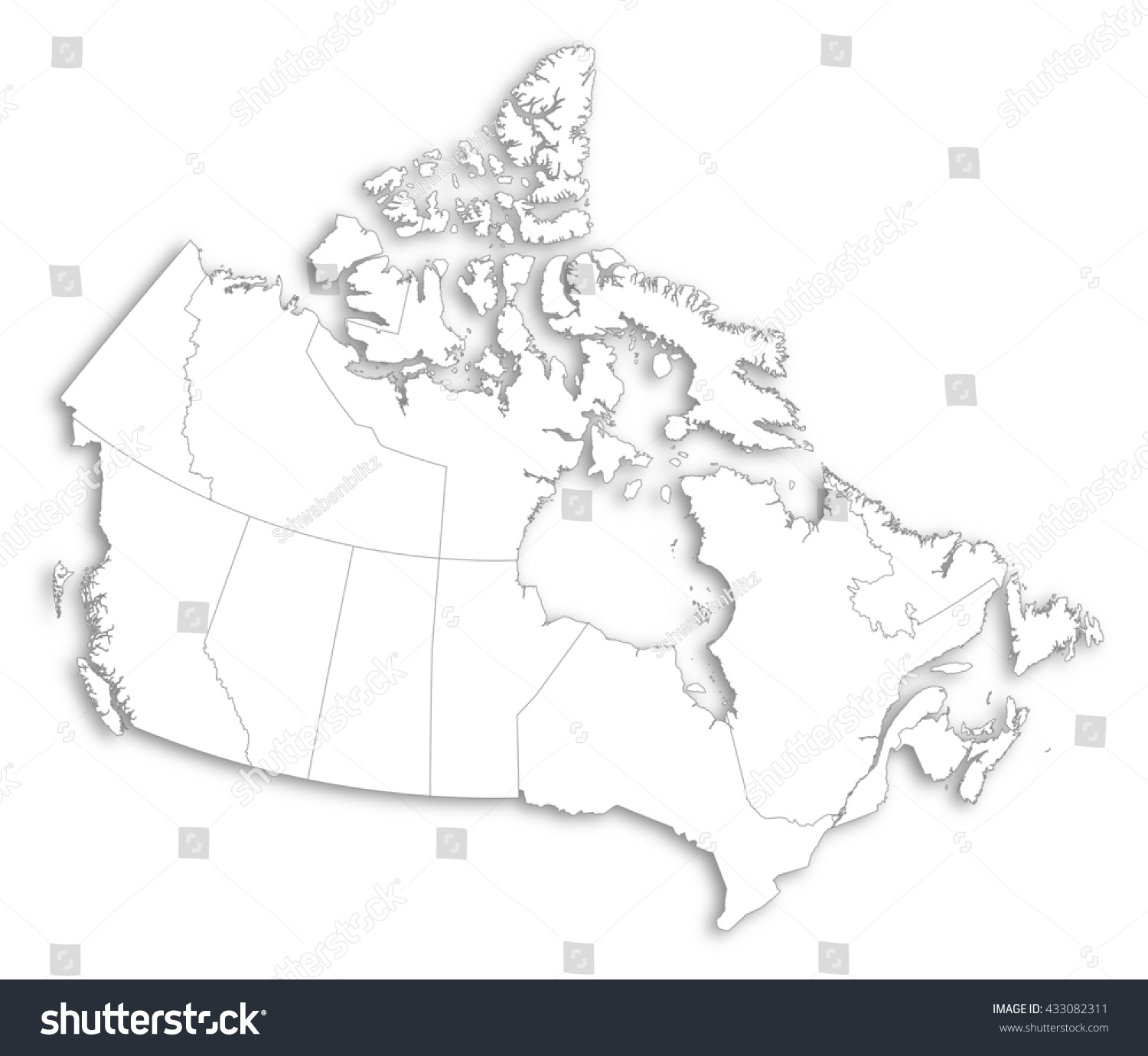 Map - Canada - Royalty Free Stock Photo 433082311 - Avopix.com