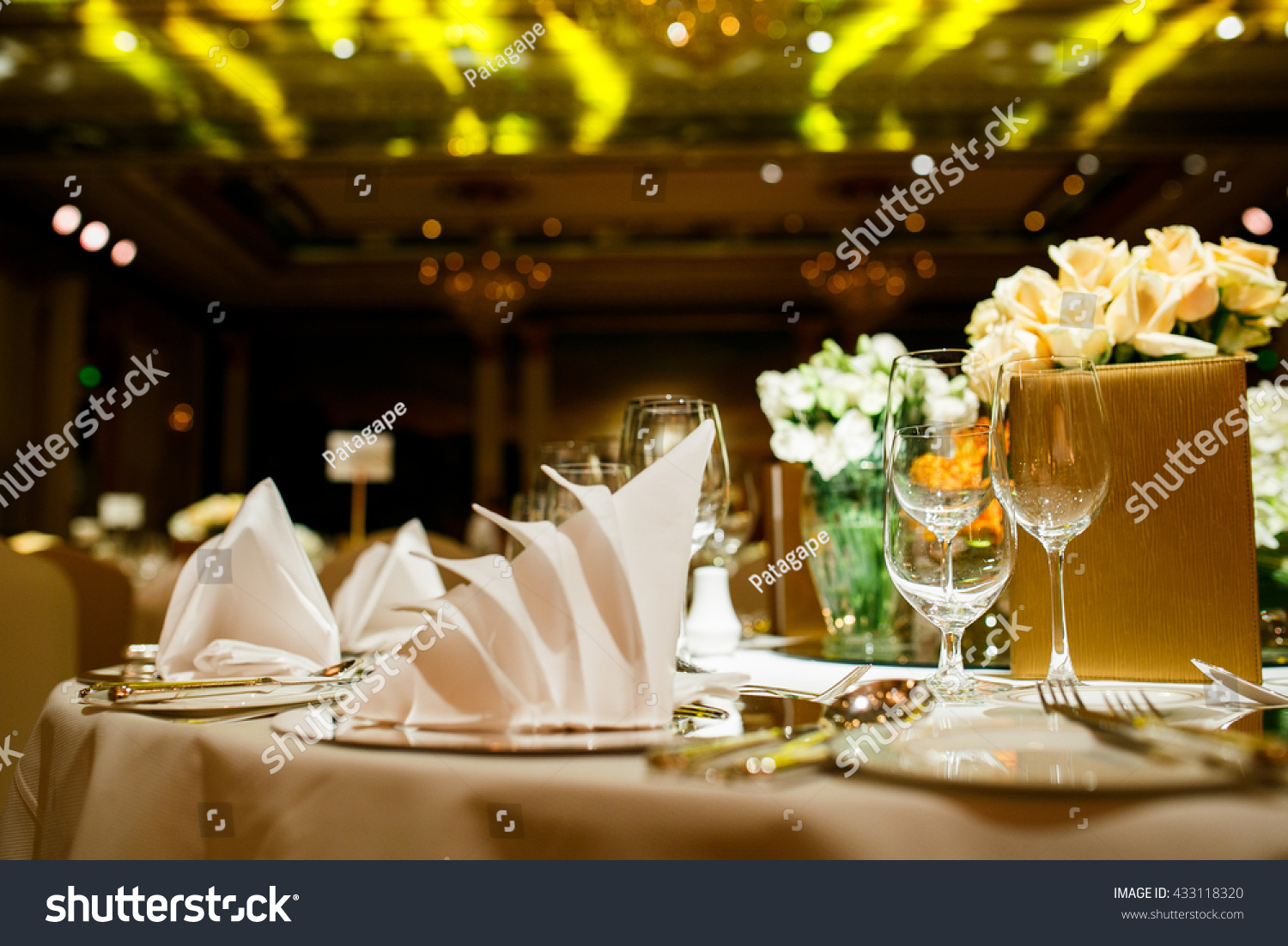 The elegant dinner table. #433118320