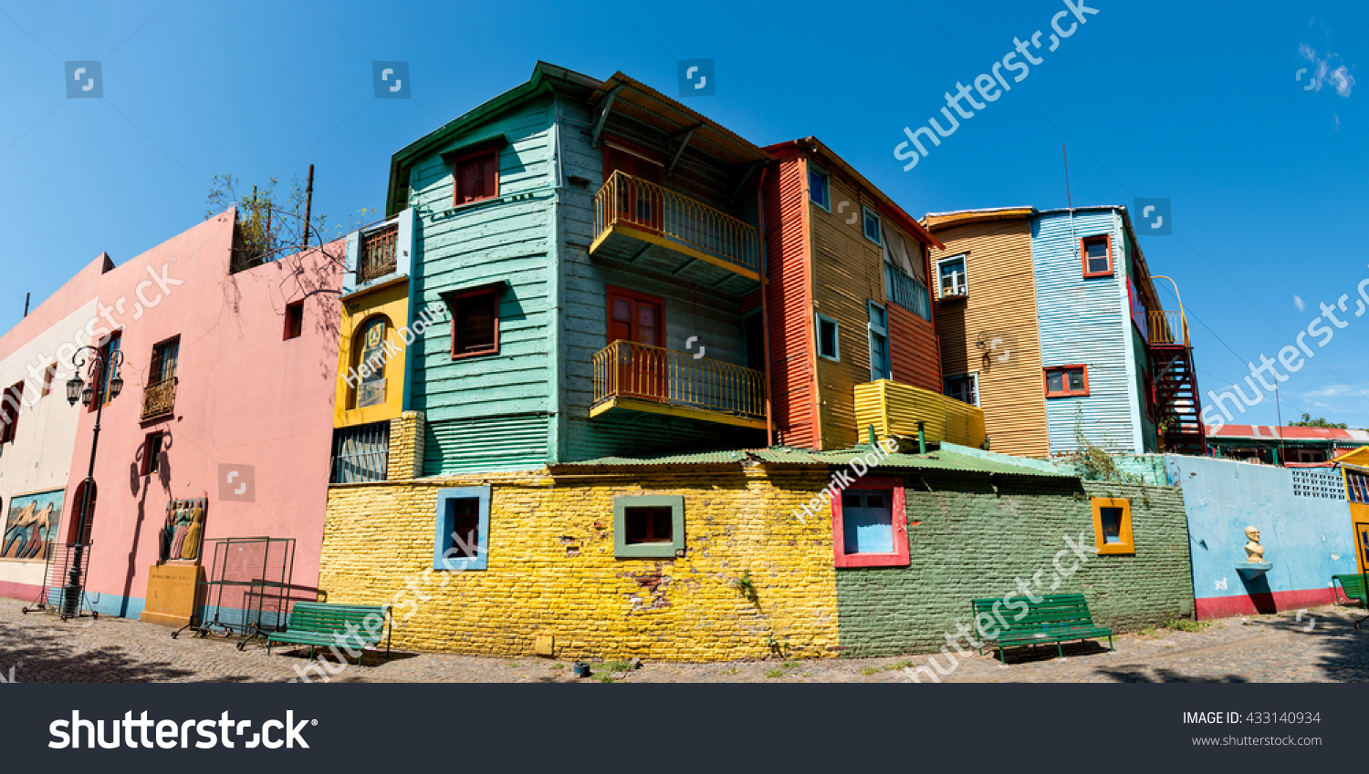 Panorama of the historic colorful neighborhood La Boca, Buenos Aires Argentine #433140934