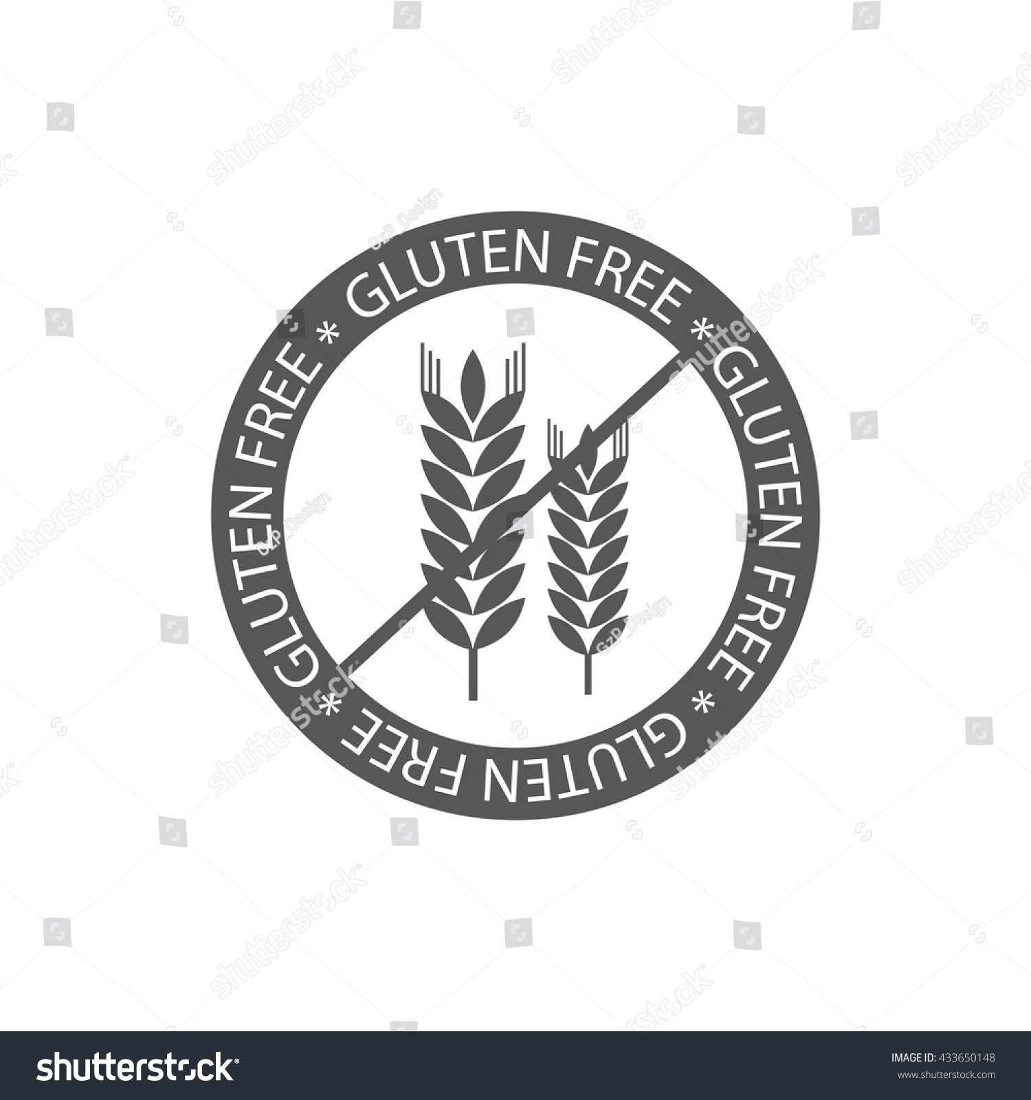 Gluten Free Vector Label Sign Royalty Free Stock Vector 433650148