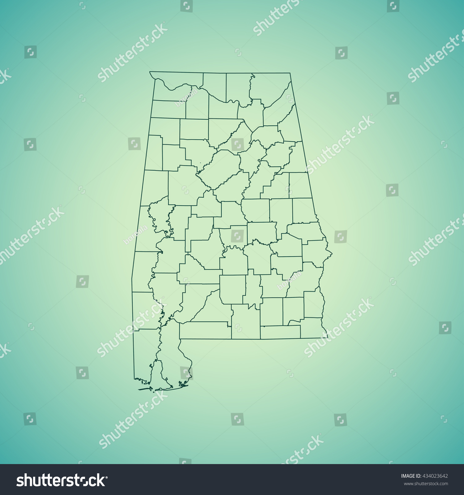 Map Of Alabama Royalty Free Stock Vector 434023642 1576
