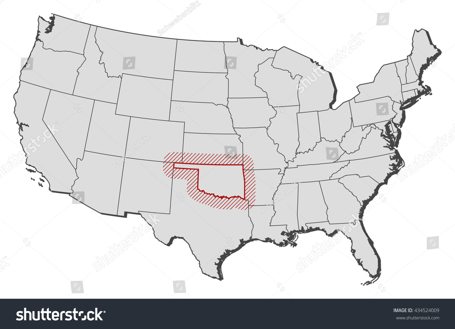 Map United States Oklahoma - Avopix 434524009 