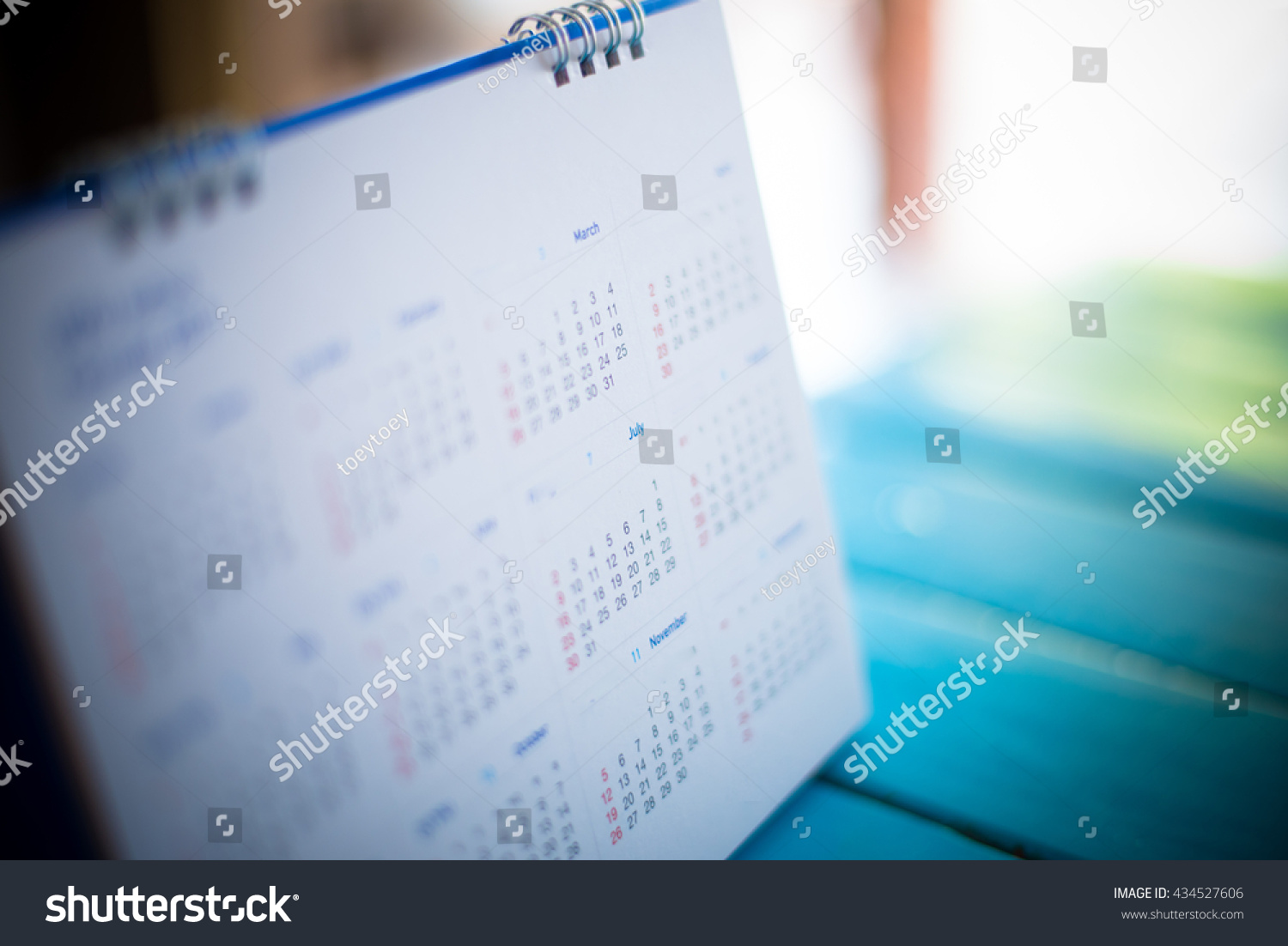 Blurred calendar page blue tone #434527606