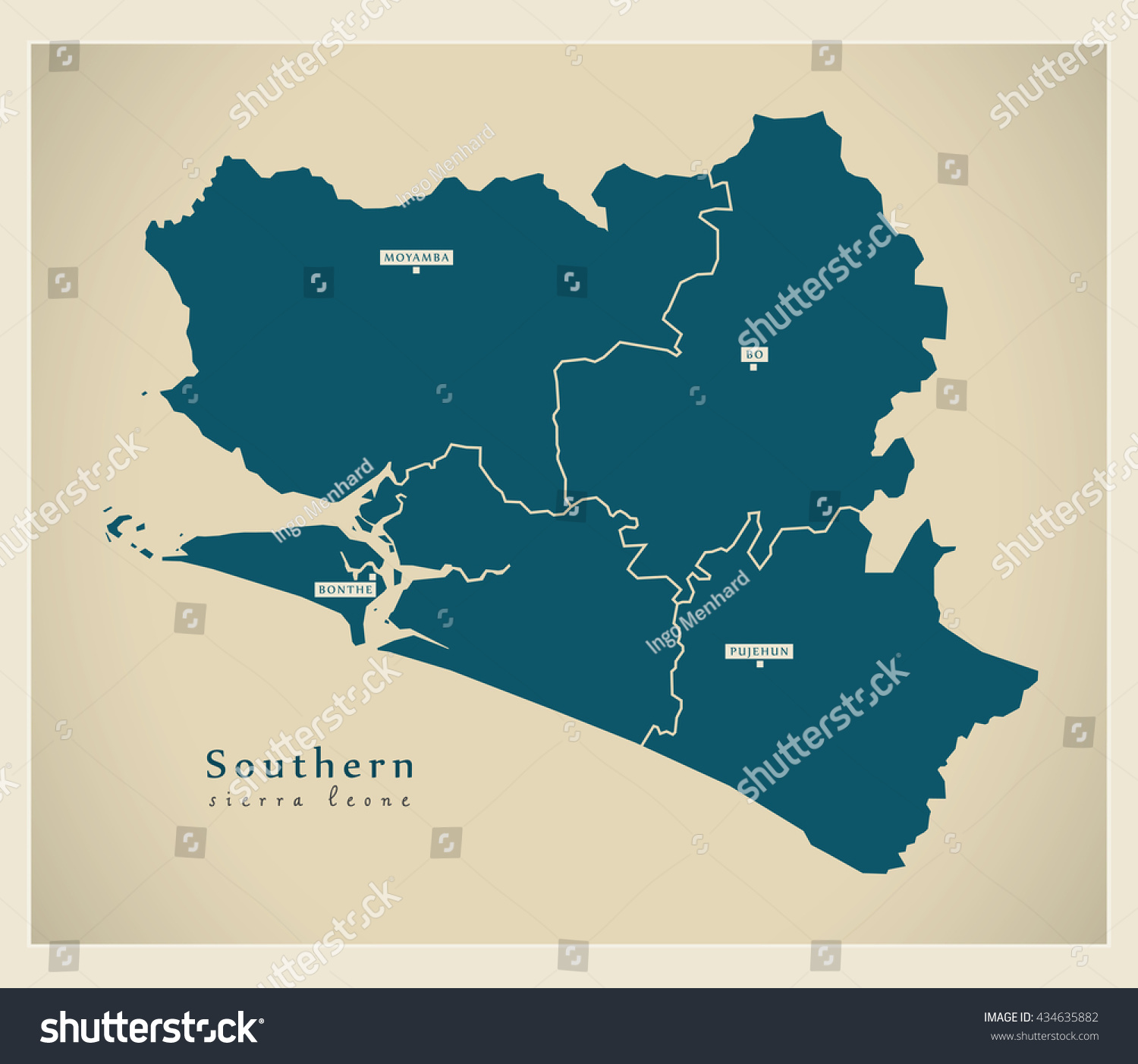 Modern Map - Southern Province Districts SL - Royalty Free Stock Vector ...