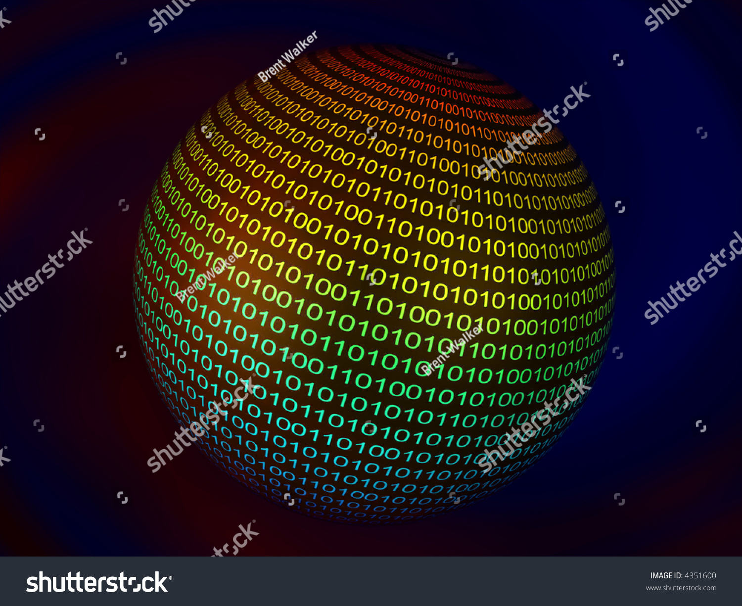 Binary sphere 3d render - Royalty Free Stock Photo 4351600 - Avopix.com