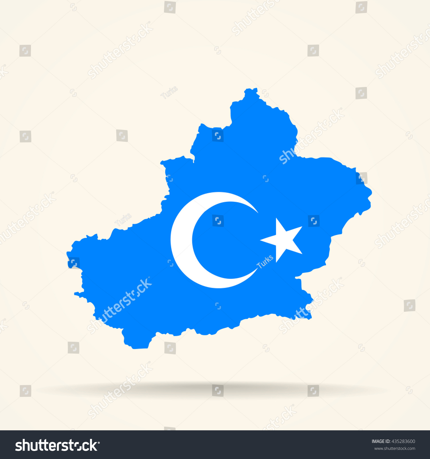 Map of Xinjiang in Xinjiang flag colors - Royalty Free Stock Photo 435283600 - Avopix.com