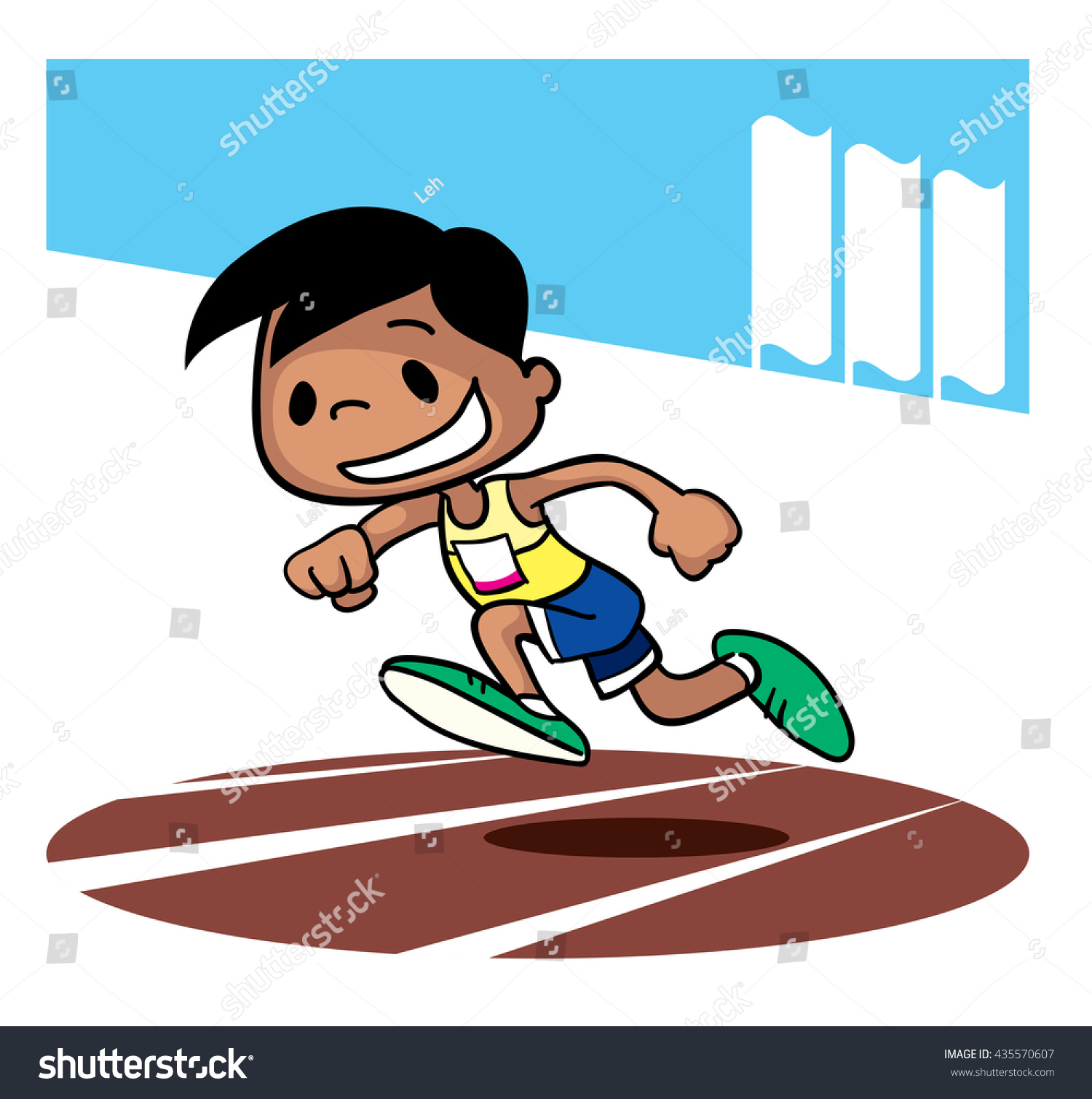 Sprint race competition. Cartoon character. - Royalty Free Stock Vector ...