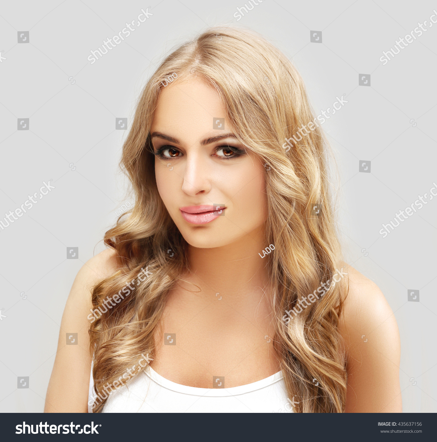 Beauty portrait of a young girl. Fresh Clean Skin #435637156