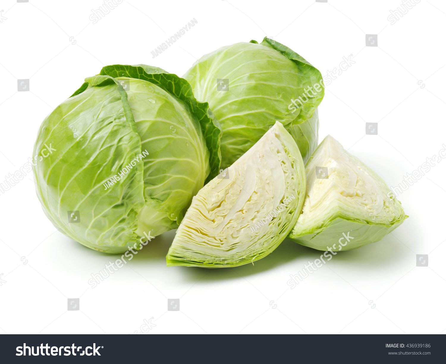 Cut cabbage on white background #436939186