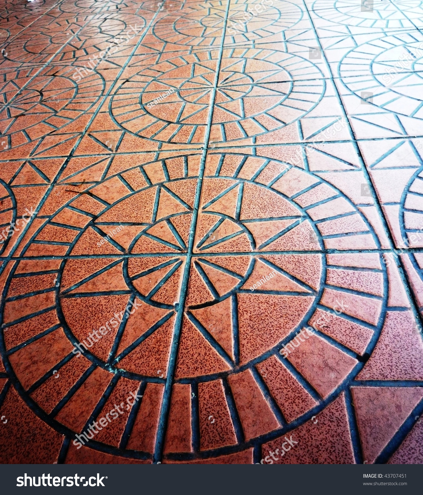 ceramic floor tile pattern in star and circle shape #43707451