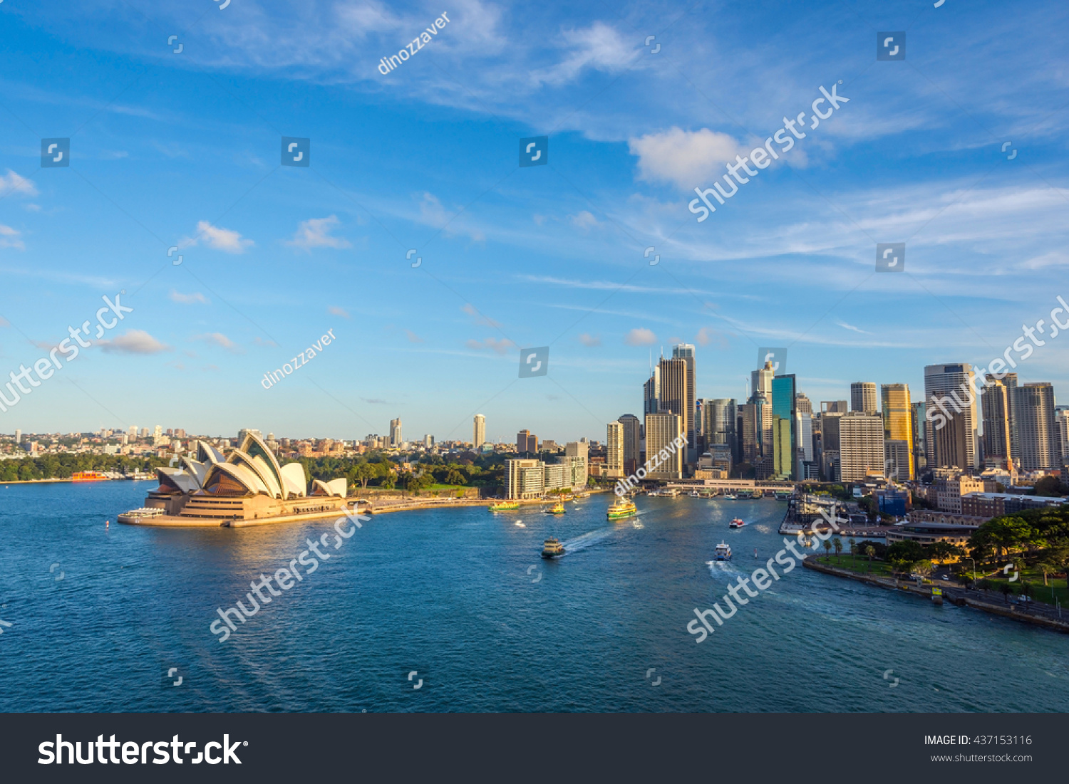 SYDNEY, AUSTRALIA - APRIL 20: Sydney downtown with opera house and circular quay district. April 2016 #437153116