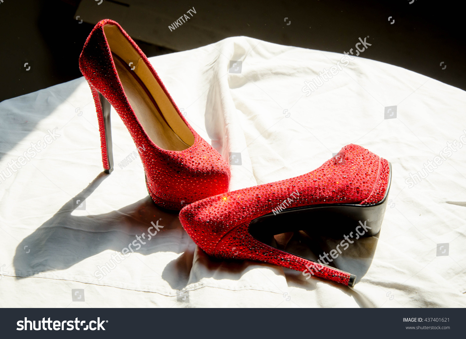 Red woman shoes #437401621