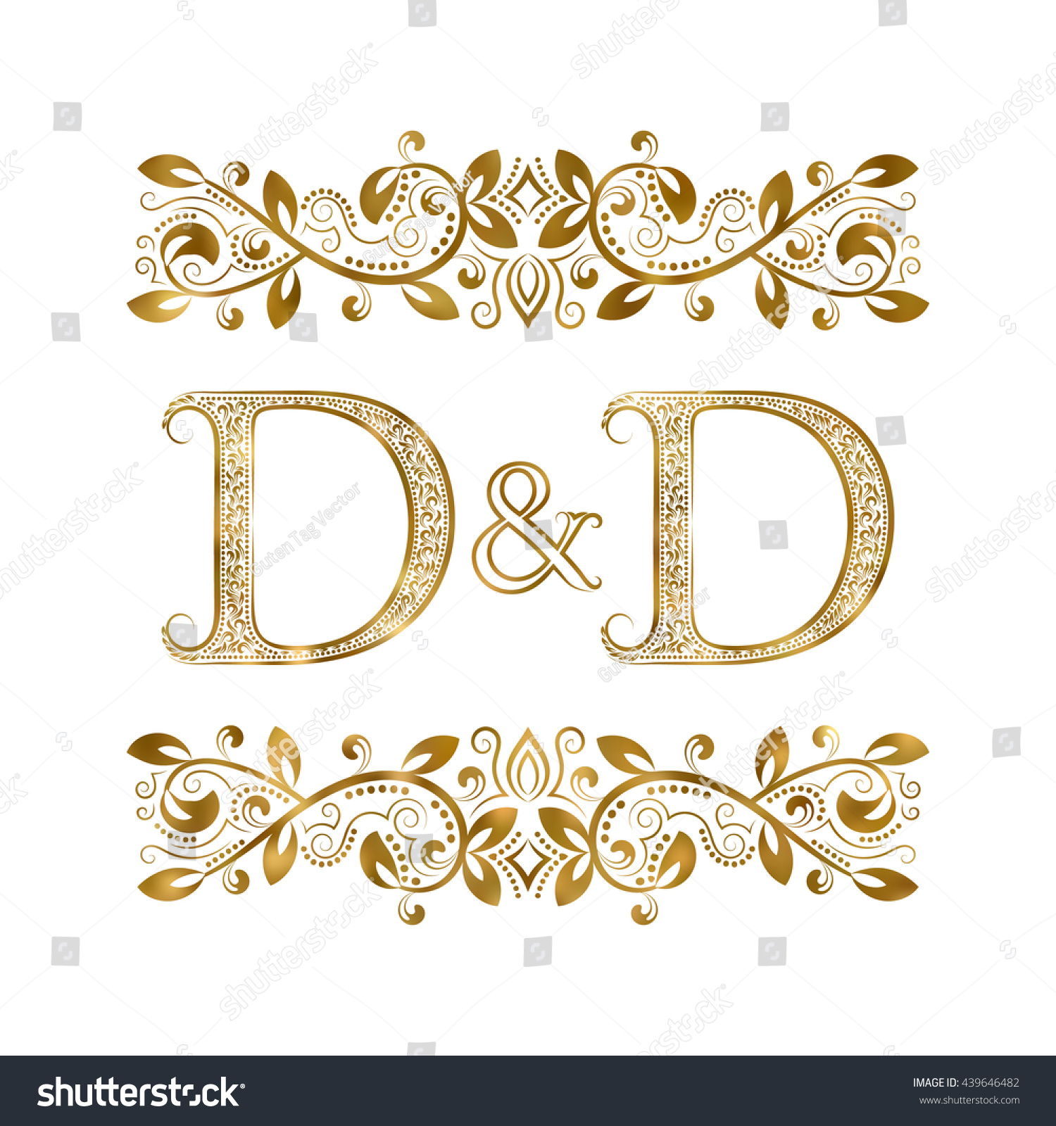 D And D Vintage Initials Logo Symbol. The - Royalty Free Stock Vector 