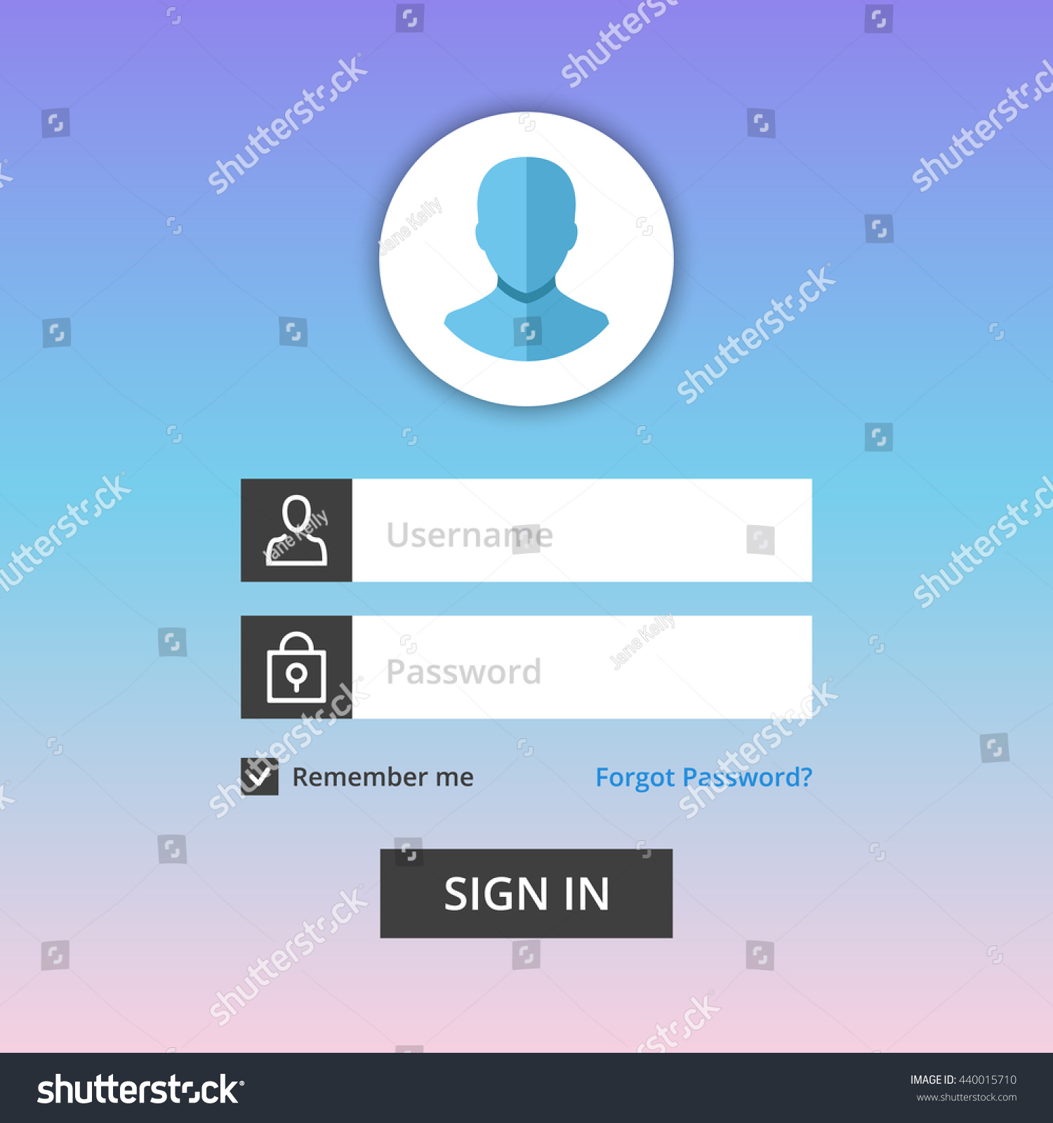 Vector Login Form Template User Login Form With Royalty Free Stock