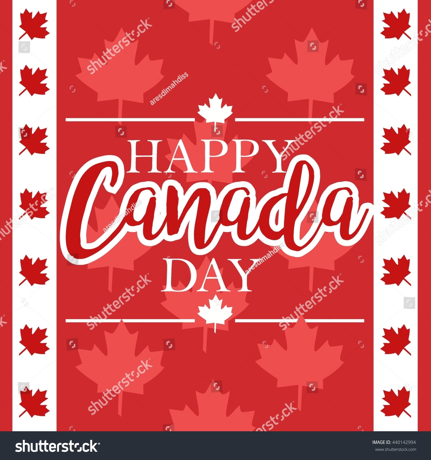Happy Canada Day Poster Template Royalty Free Stock Vector 440142994