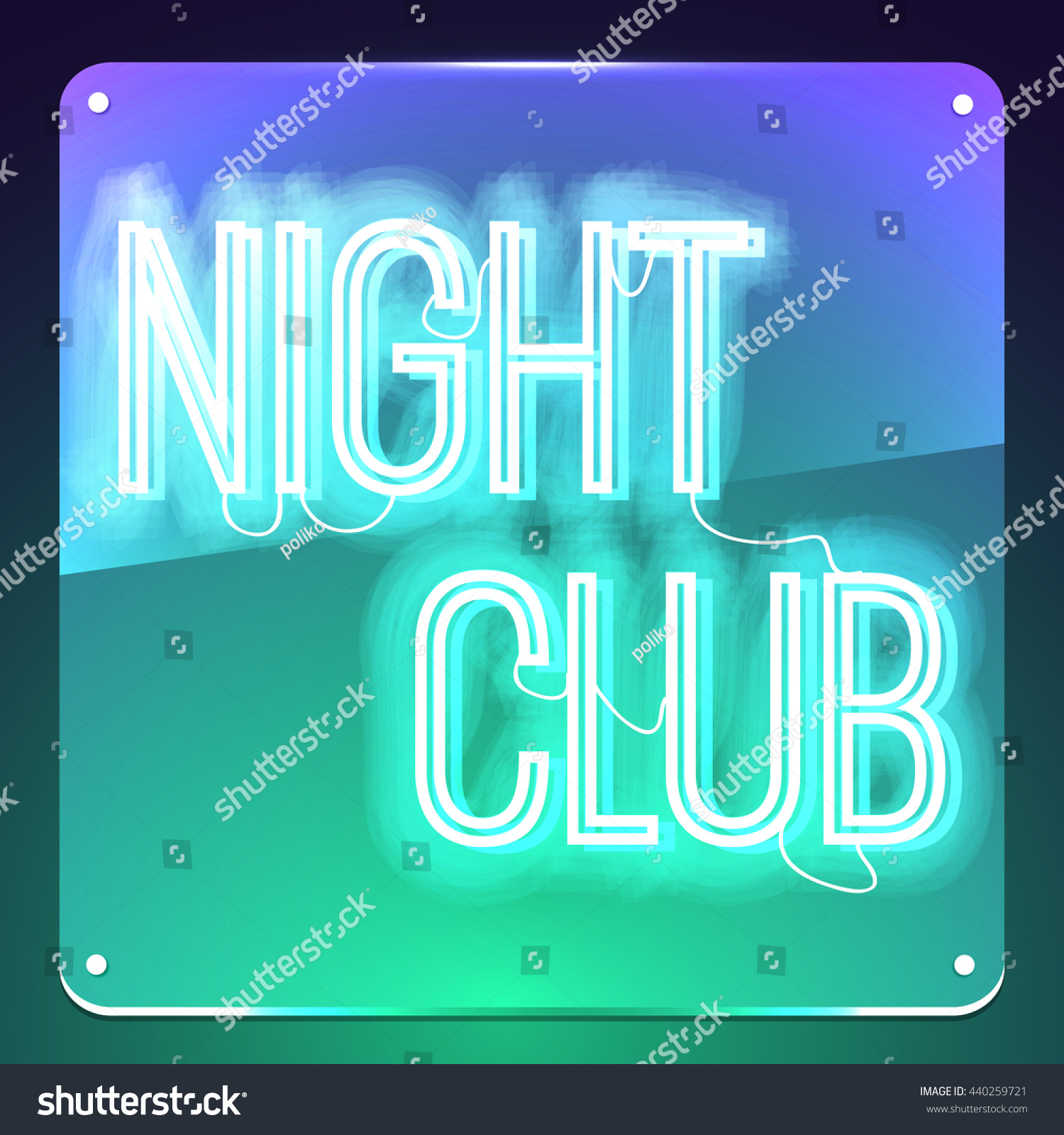 Night club. Neon text on signboard. Night neon - Royalty Free Stock ...