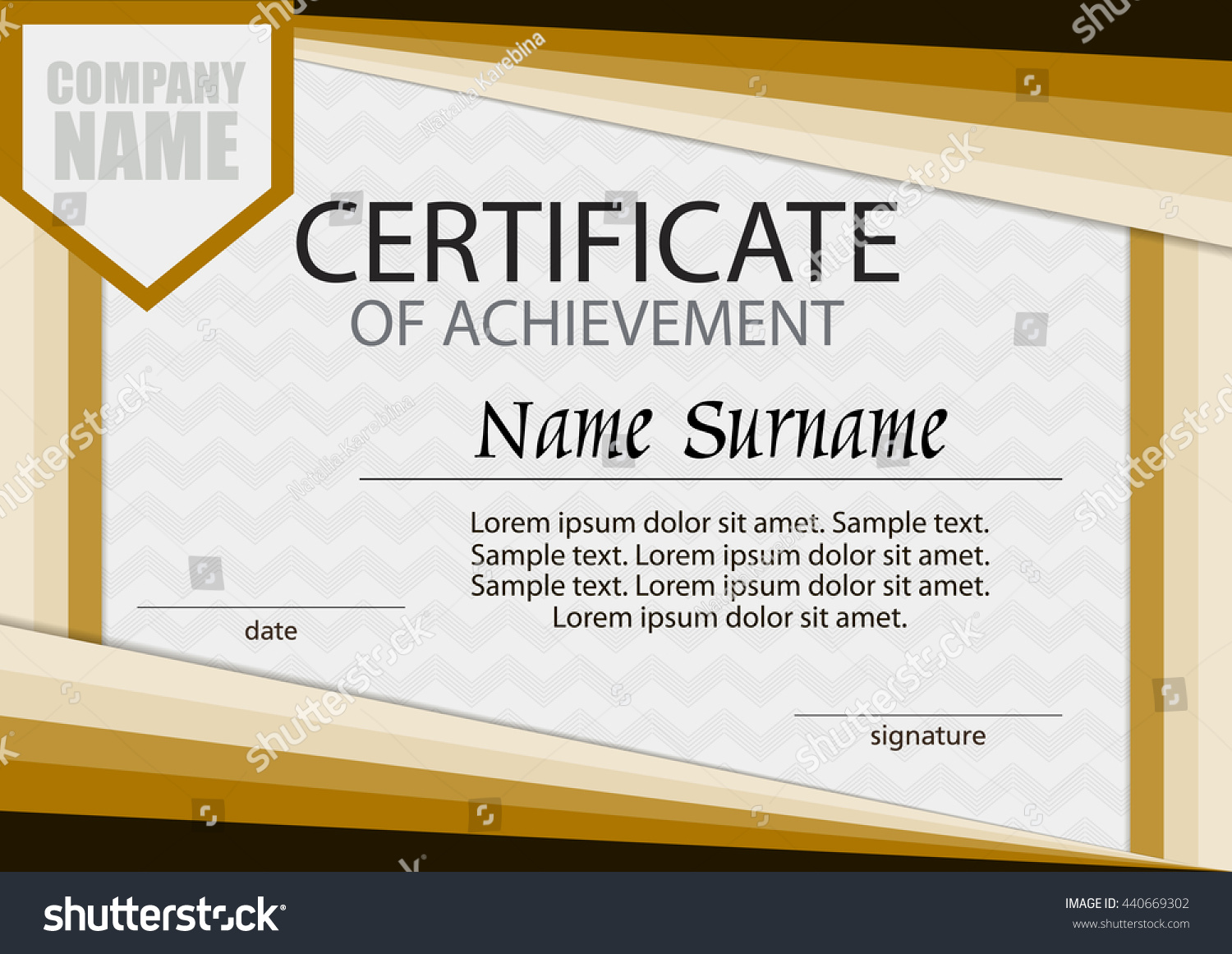 Certificate of achievement template. Horizontal. - Royalty Free Stock ...