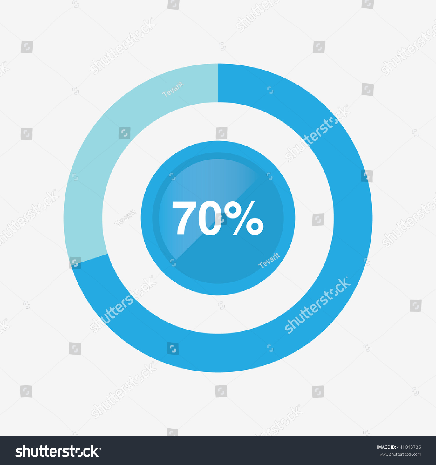 icon pie blue chart 70 percent, pie chart vector Royalty Free Stock