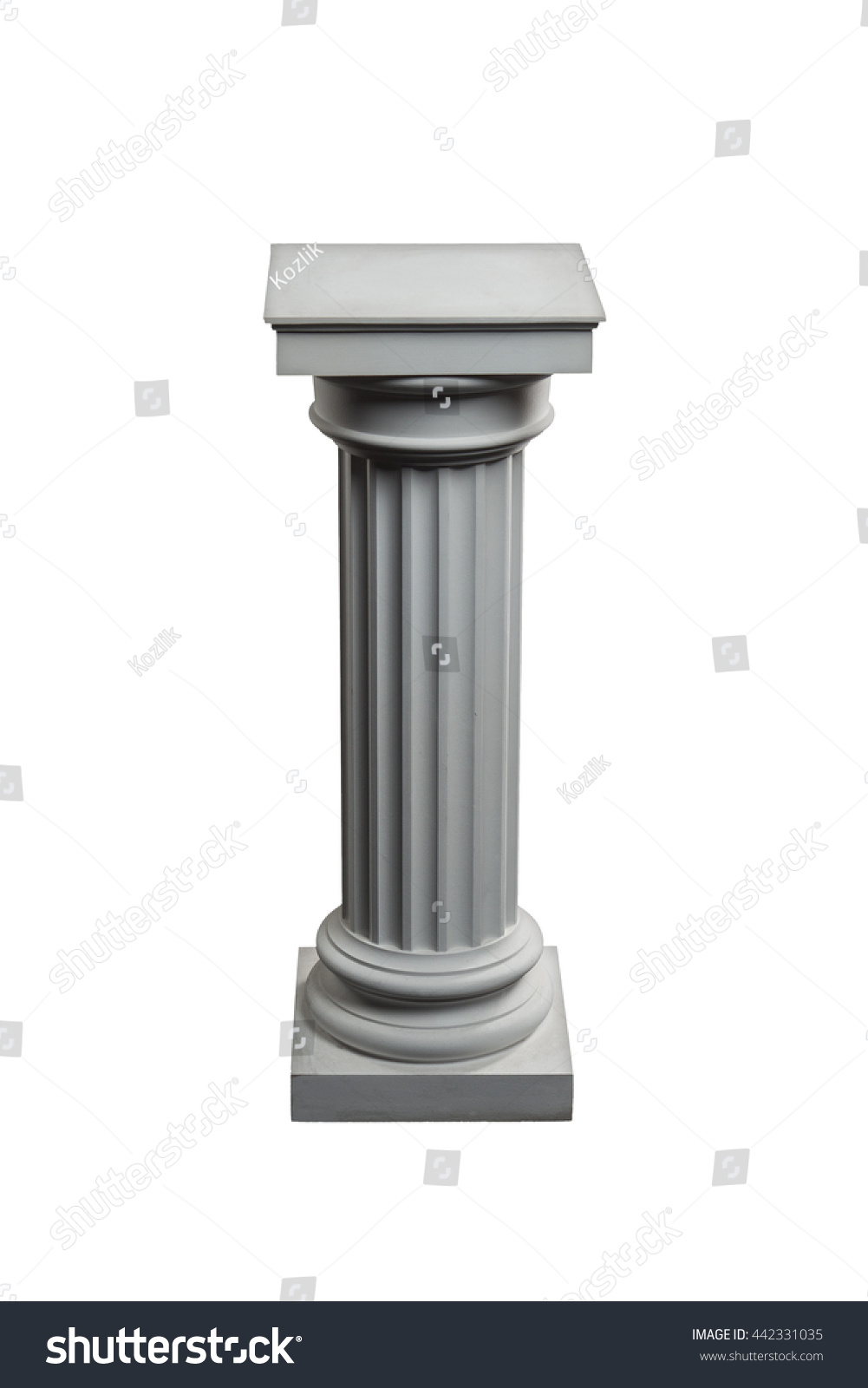 plaster column on a white background isolated #442331035