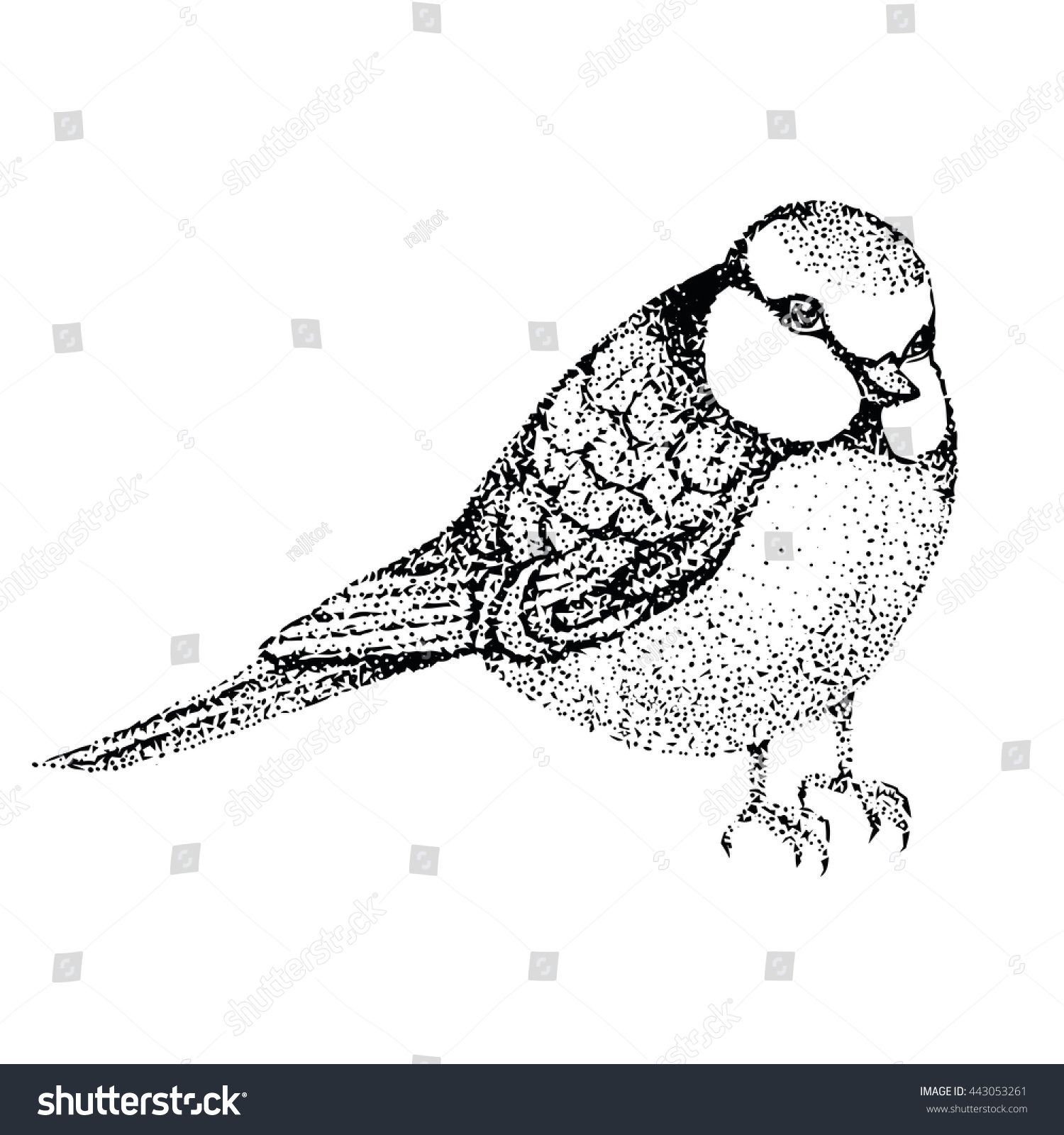 Vector Illustration Bird Blue Tit Bird In Royalty Free Stock Vector