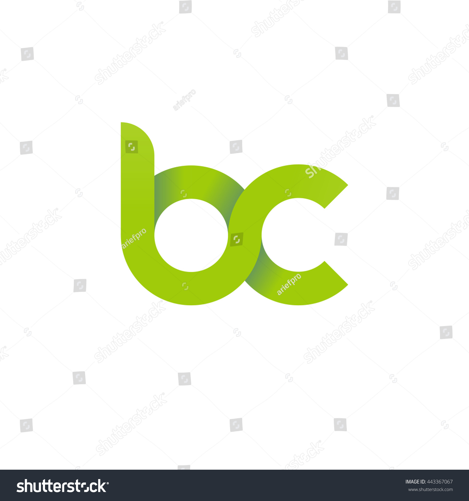 initial letter bc modern linked circle round - Royalty Free Stock ...