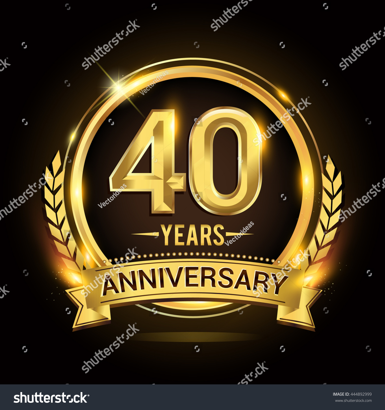 Celebrating 40 years anniversary logo with - Royalty Free Stock Vector ...