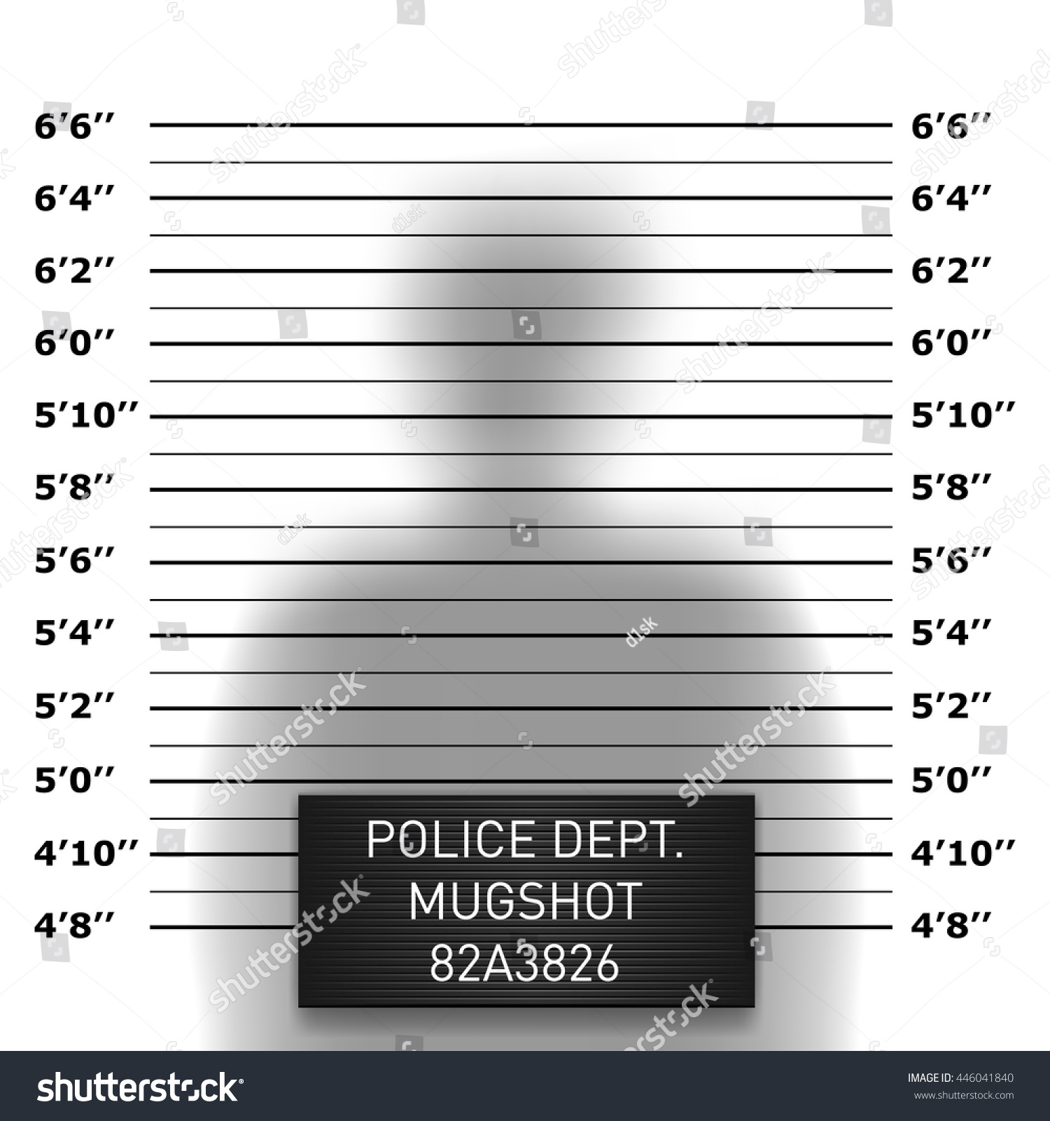 Police mugshot template Royalty Free Stock Vector 446041840