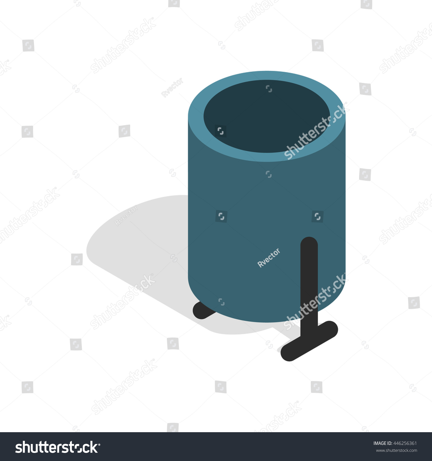 Outdoor Bin Icon In Isometric 3d Style On A - Royalty Free Stock Vector ...