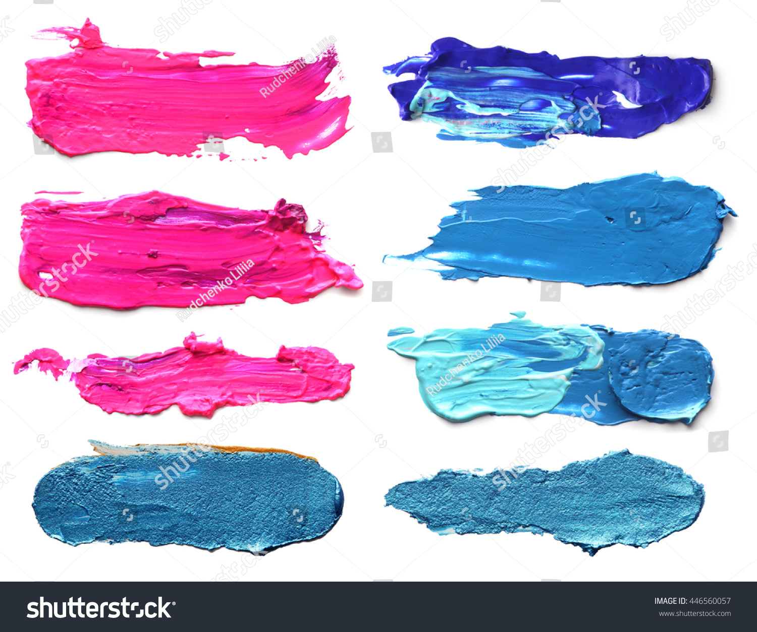 Set of abstract acrylic brush strokes. #446560057