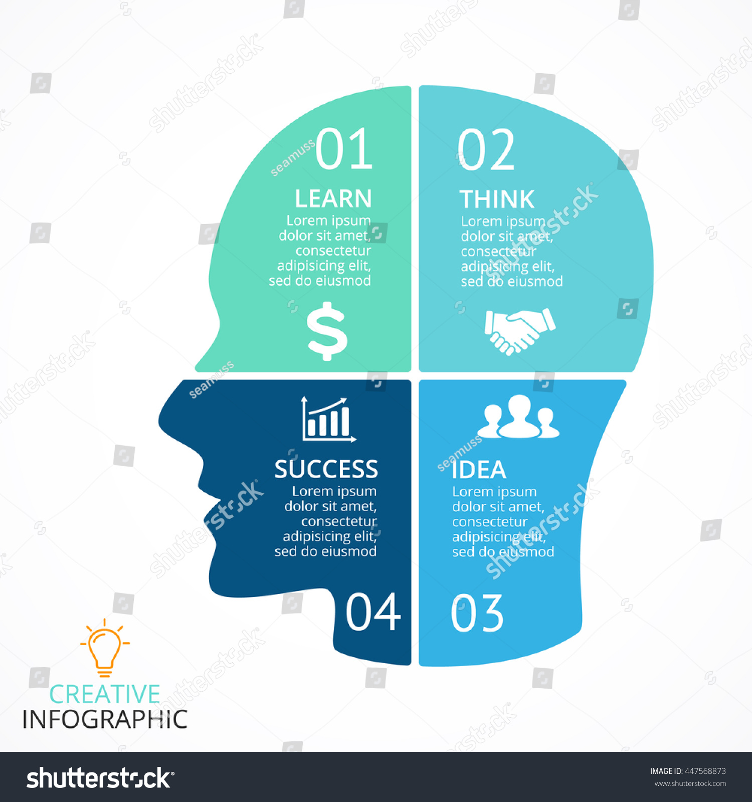 Vector brain infographic. Template for human - Royalty Free Stock ...