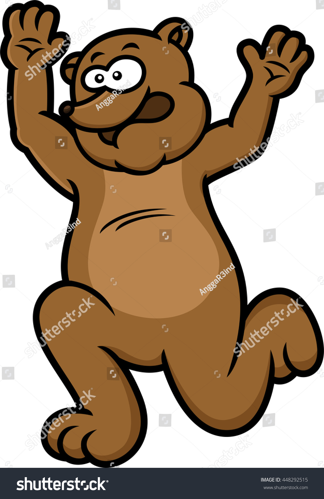 Scared Bear Cartoon Illustration Isolated on - Royalty Free Stock ...