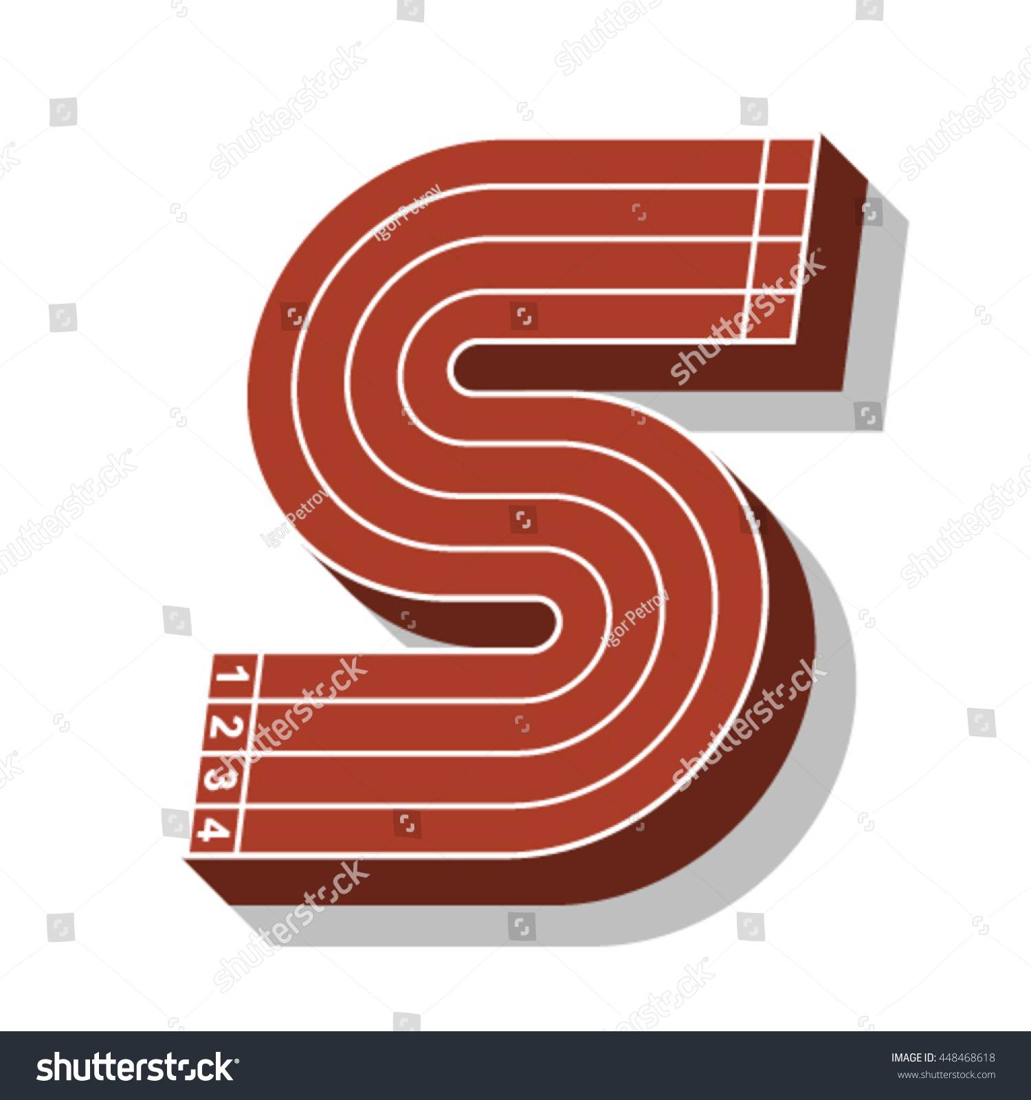 Sport Font, Letter S, Running Track, Vector. - Royalty Free Stock ...