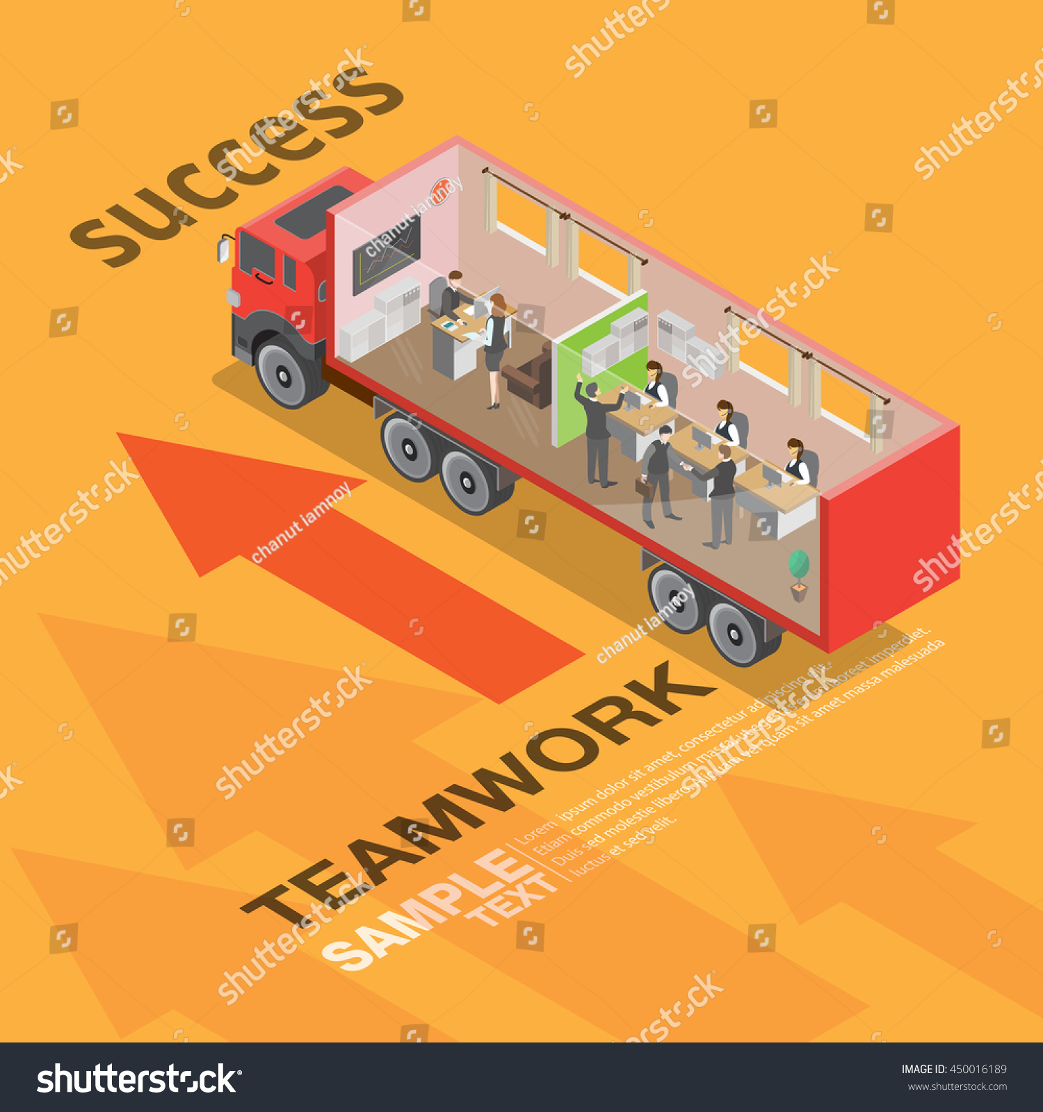 Isometric Teamwork. Business Vector Illustration - Royalty Free Stock ...