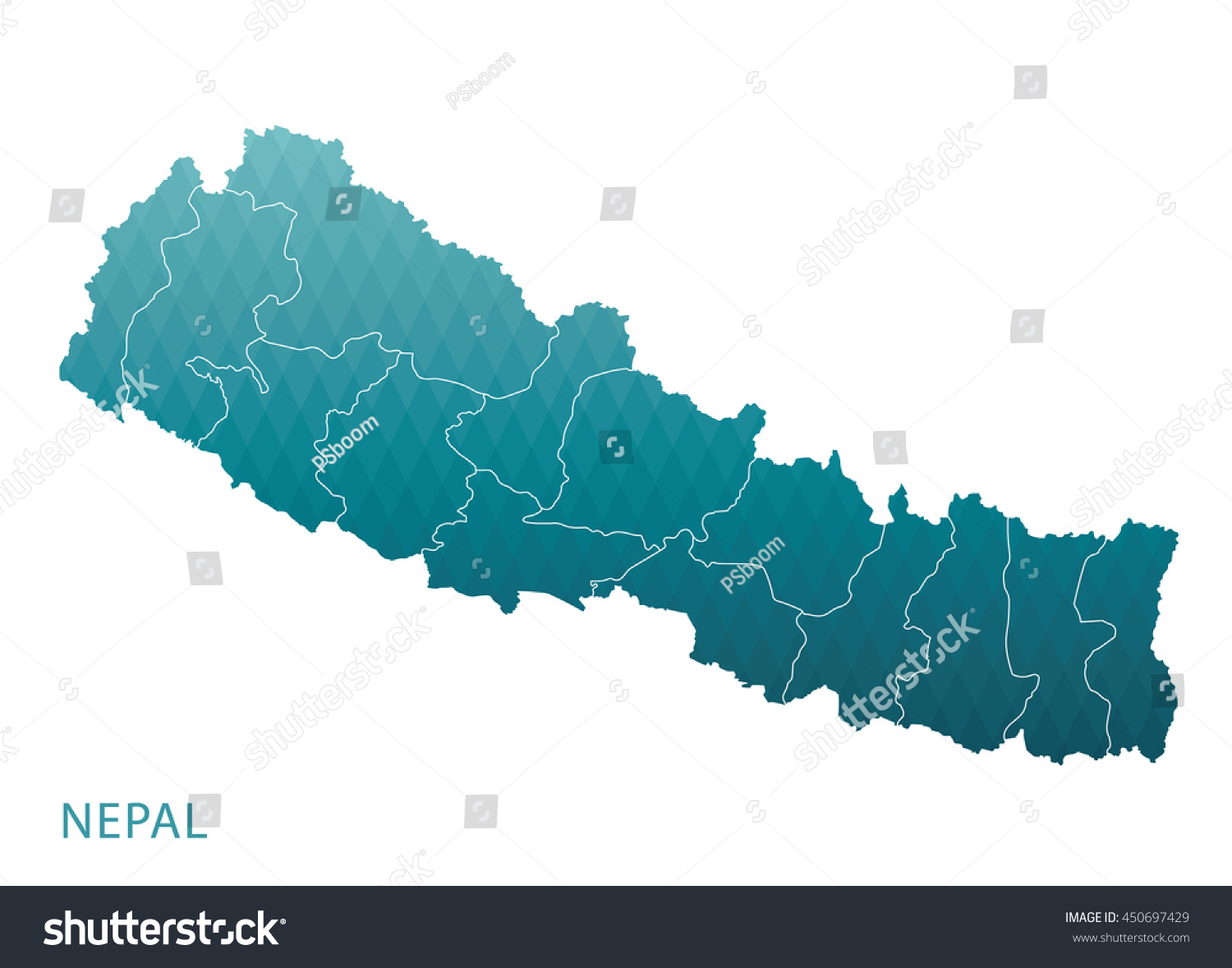 Map of Nepal - Royalty Free Stock Vector 450697429 - Avopix.com