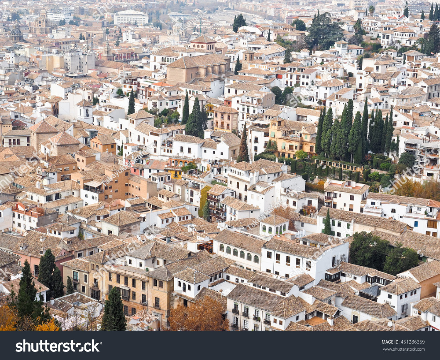 Cityscape of Granada in Spain #451286359