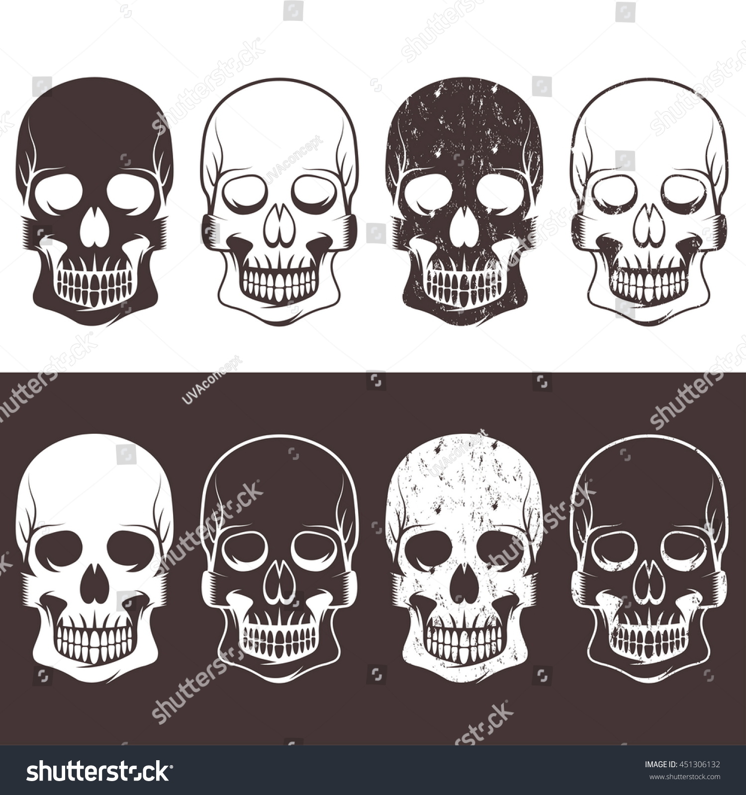 set of aggressive skulls vector design template - Royalty Free Stock ...