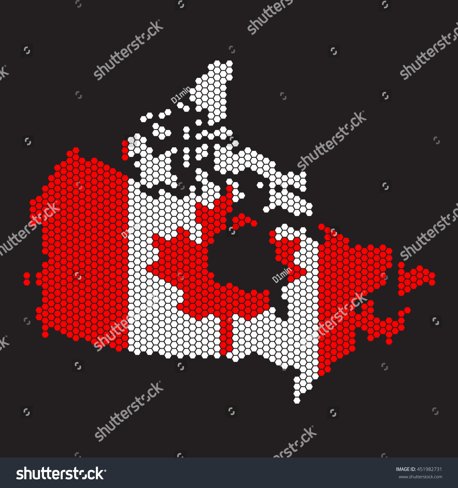 Canada map with the flag inside - Royalty Free Stock Vector 451982731 ...