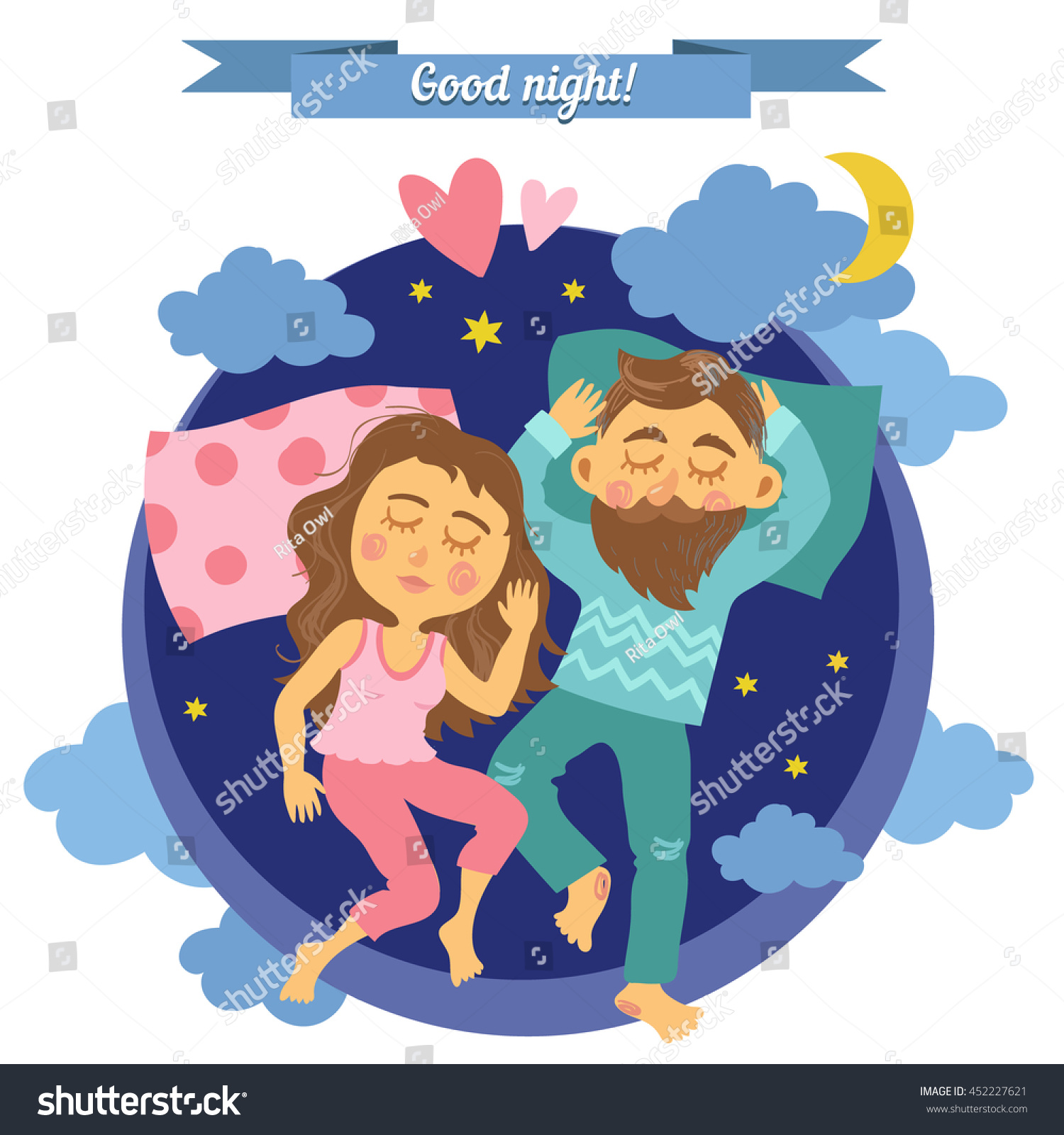 Vector Illustration Man And Woman Sleeping Royalty Free Stock Vector 452227621