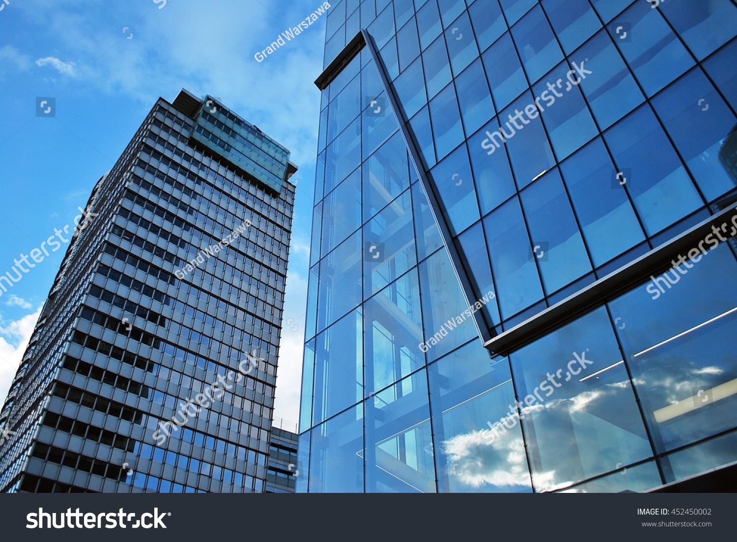 Skyscraper with glass facade. Modern building. #452450002