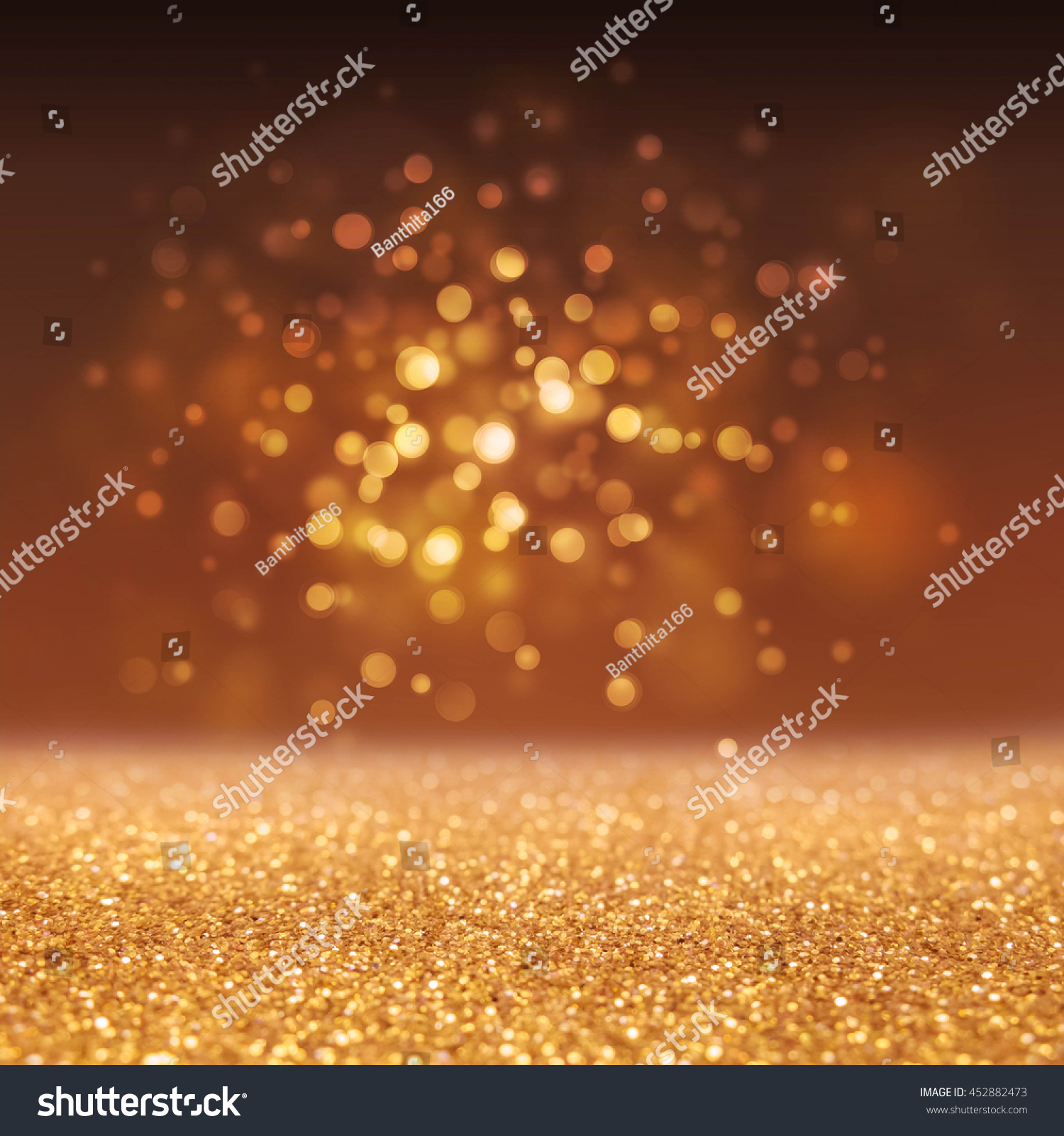 Abstract of Bright and sparkling bokeh background. golden and black bokeh -blurred lighting from glitter texture. Luxury design background. #452882473